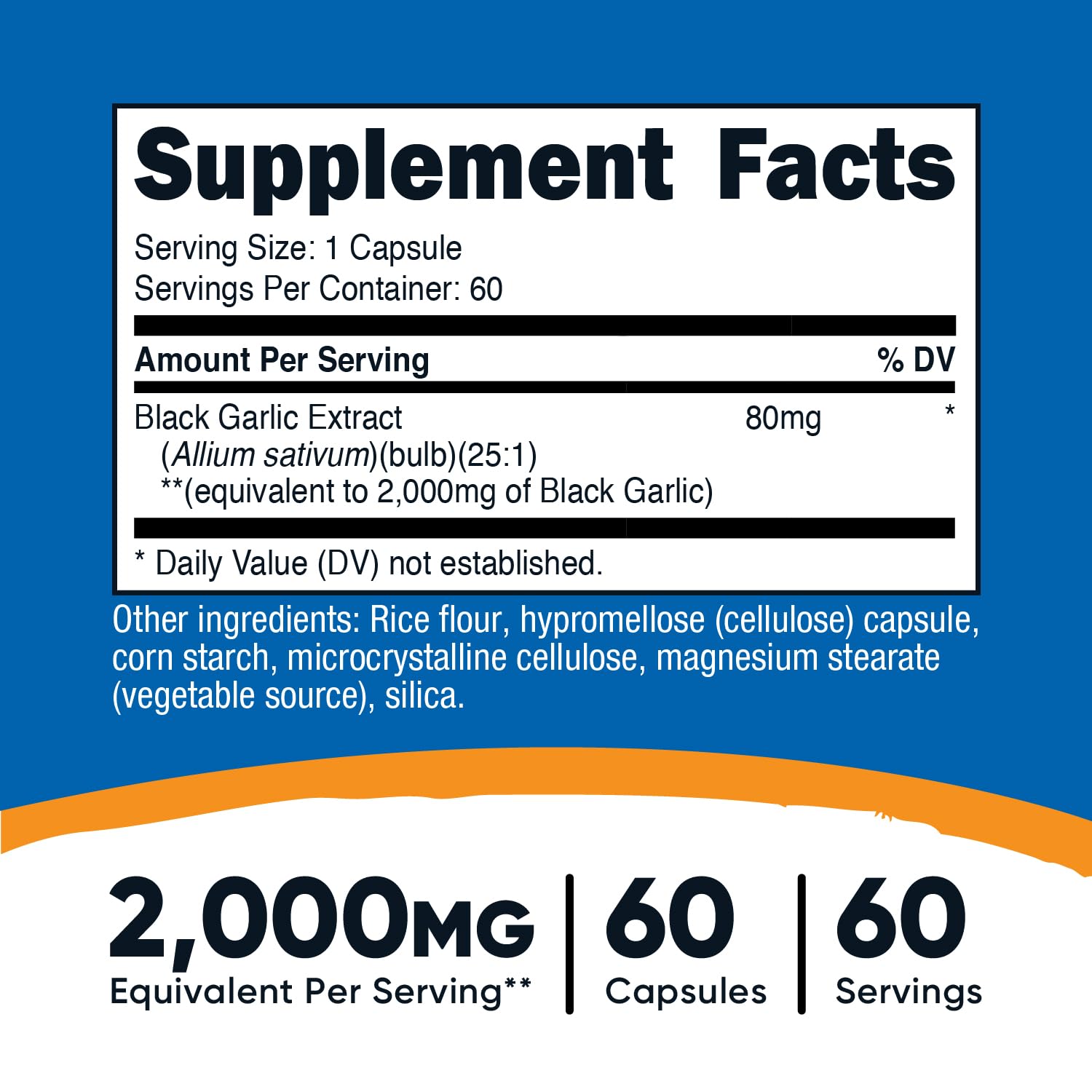 Nutricost Black Garlic Extract 60 Capsules for 60 Servings Per Bottle - Aged Black Garlic Extract, Vegan