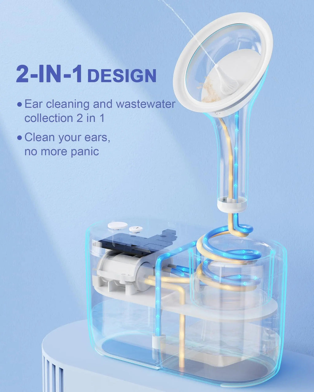 Water Powered Ear Cleaner, Ear Wax Removal Kit with Sewage System KAUGIC Au supplements