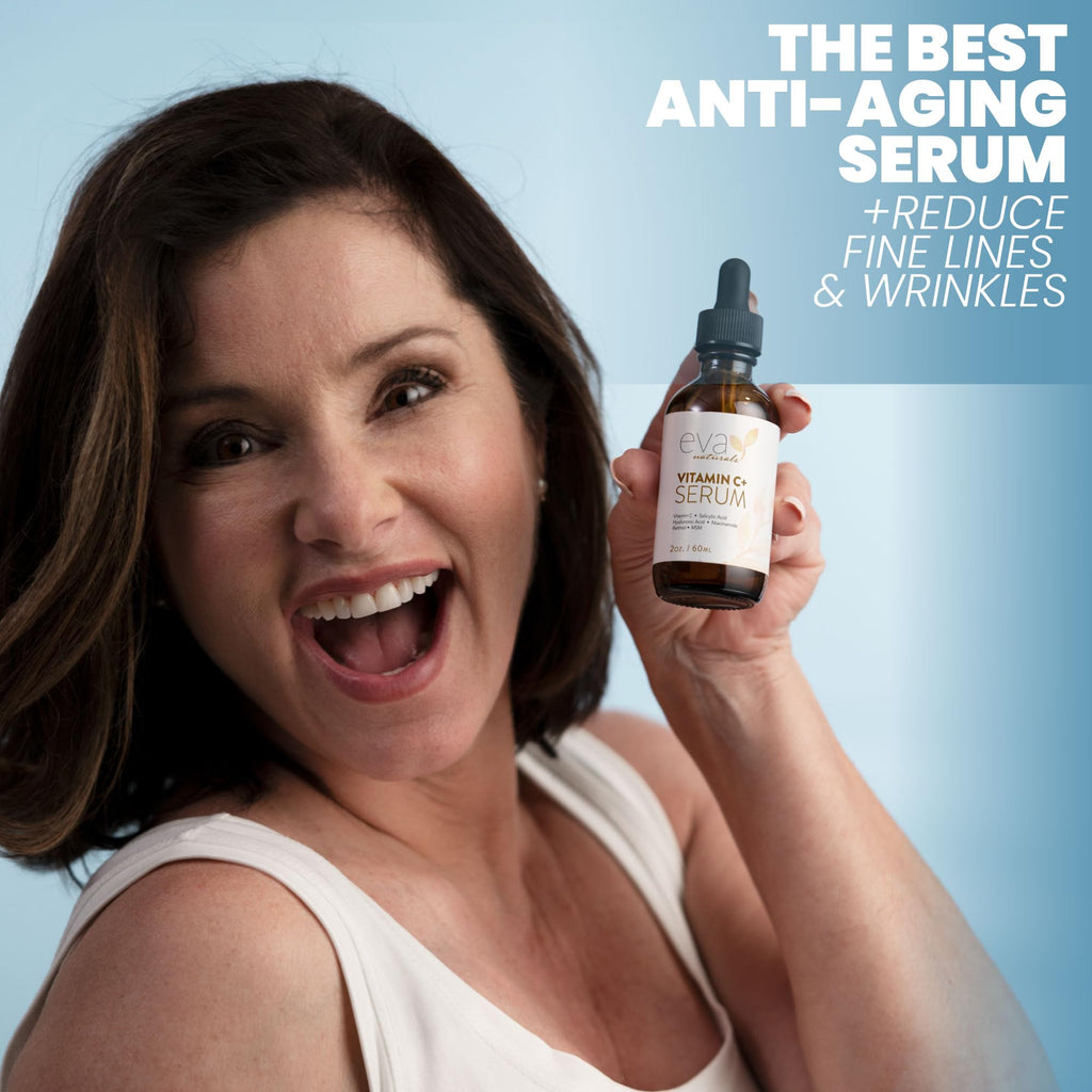 Eva Naturals Vitamin C Serum for Face – Anti Aging Dark Spot Remover & Corrector with Retinol, Hyaluronic Acid