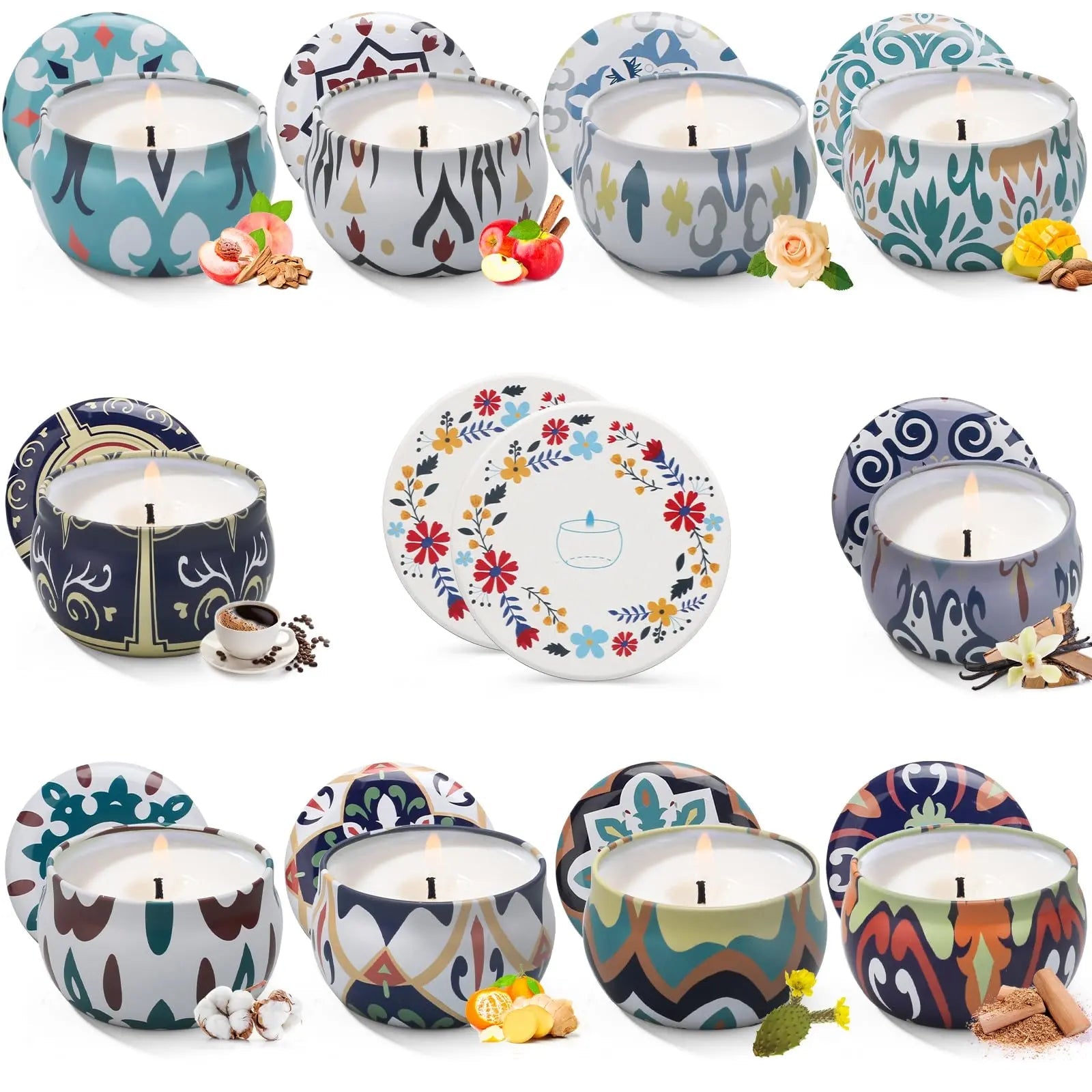 10 Pack Scented Candles Gifts, Aromatherapy Candles for Home Scented with 2 Coasters Yinuo Candle Au supplements