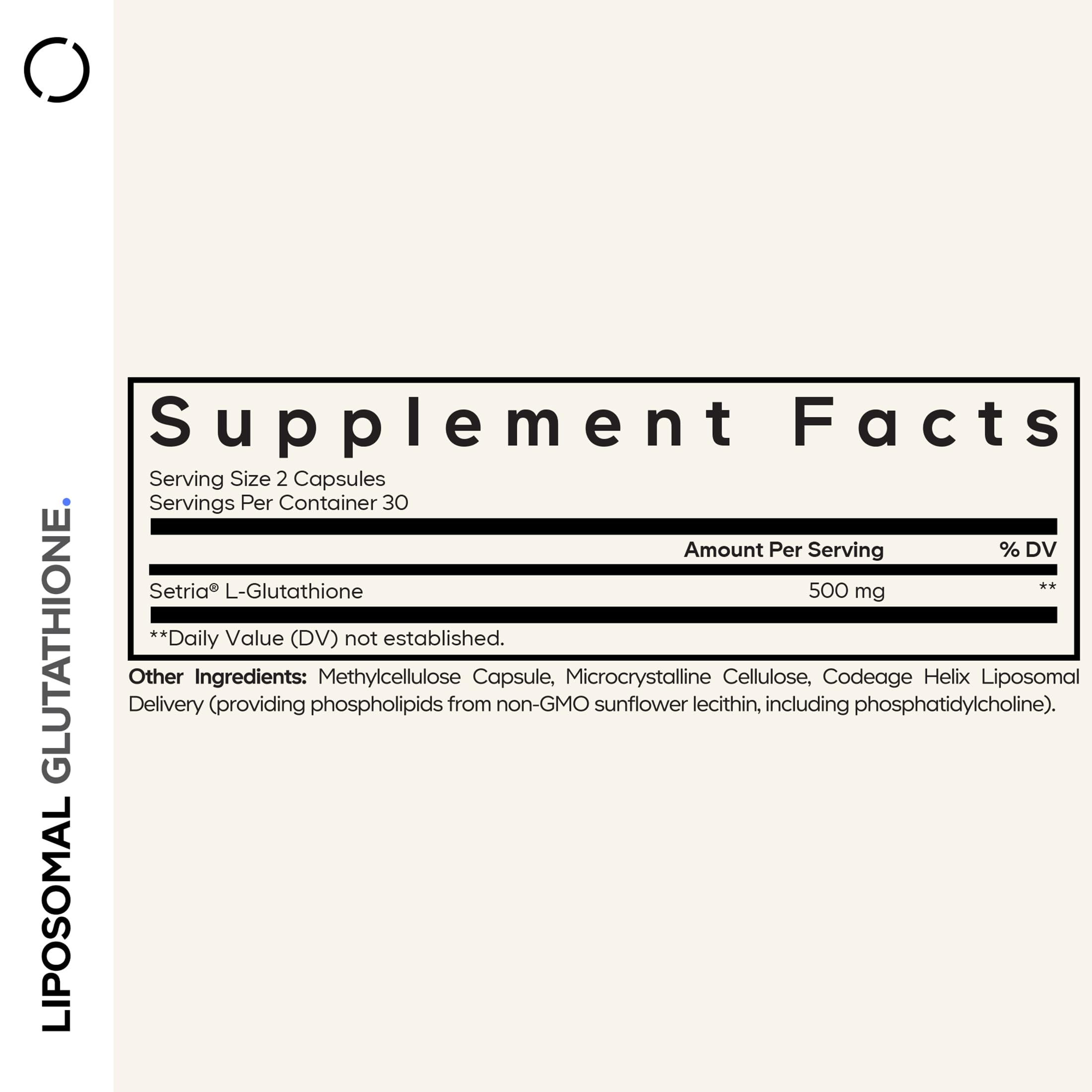 Codeage Liposomal Glutathione Supplement - Pure Reduced Setria L-Glutathione, Liposomal Delivery, Phospholipid Complex - Encapsulated Glutathione Powder Pills