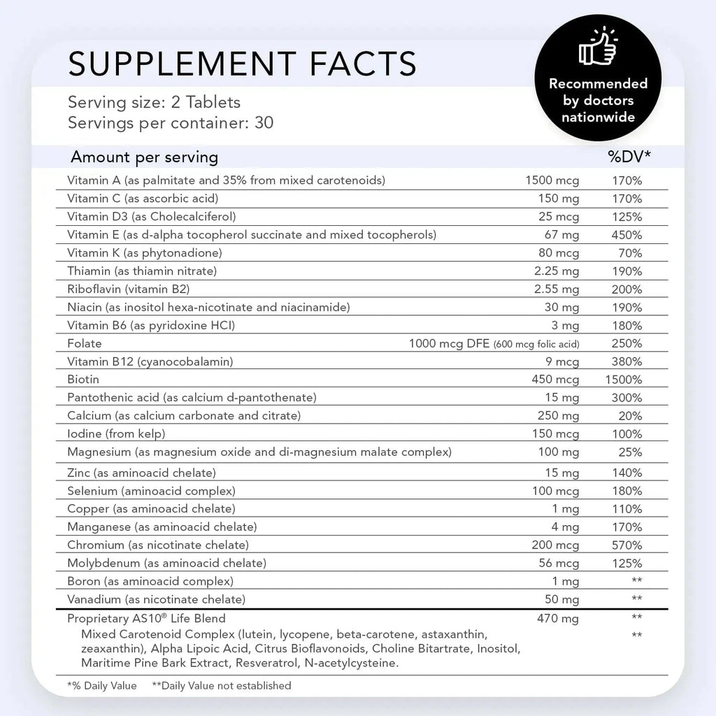 Nugevity AS 10® Life – Stress, Immune Support and Anti Aging Supplement - Multivitamin and Antioxidants Tablet, Resveratrol, Alpha Lipoic Acid Nugevity Au supplements