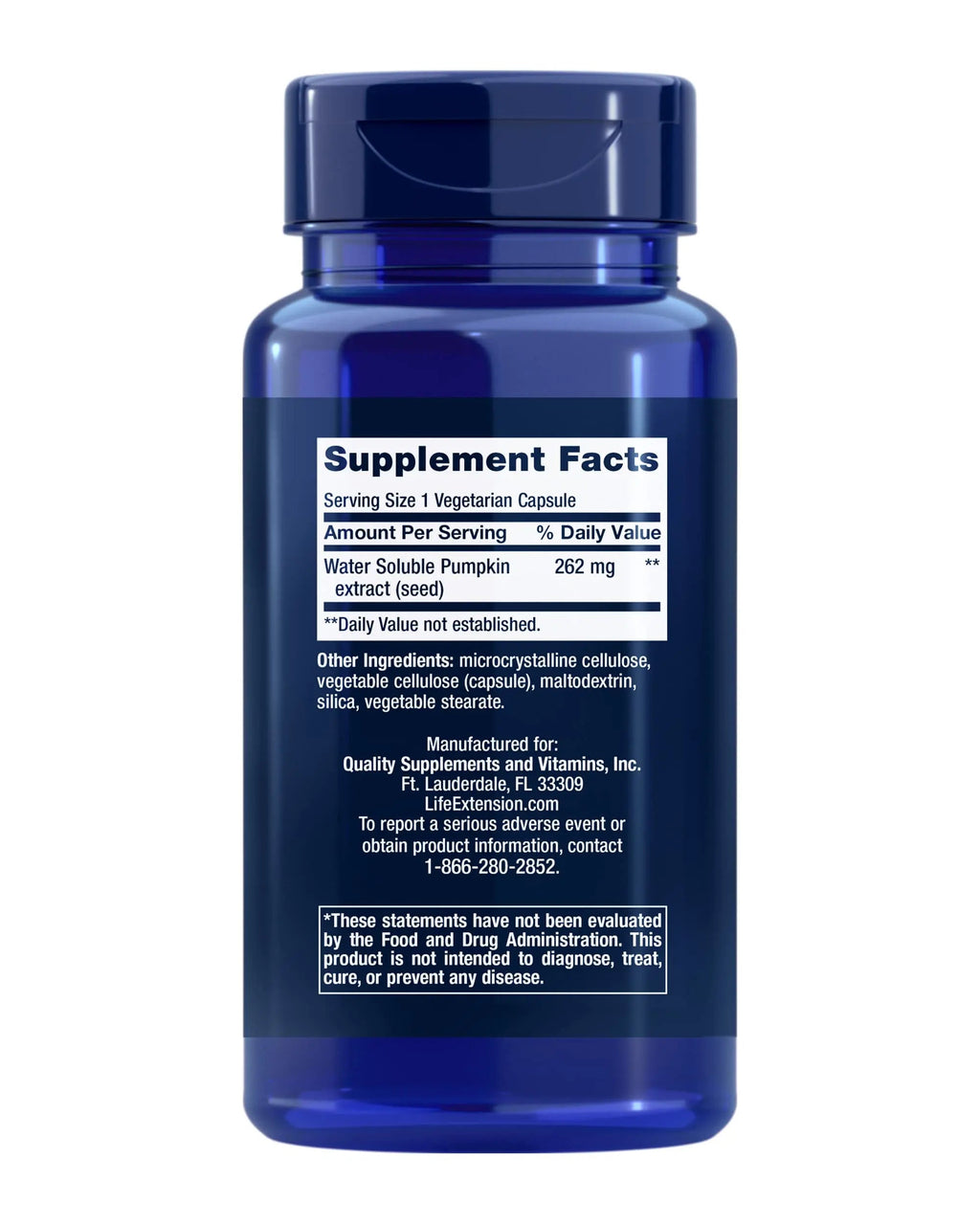 Life Extension Water-Soluble Pumpkin Seed Extract, Promotes Prostate & Urinary Tract Health, Bladder Health Support, Men, Women, Gluten-Free, Non-GMO, Vegetarian, 60 Capsules Life Extension Au supplements