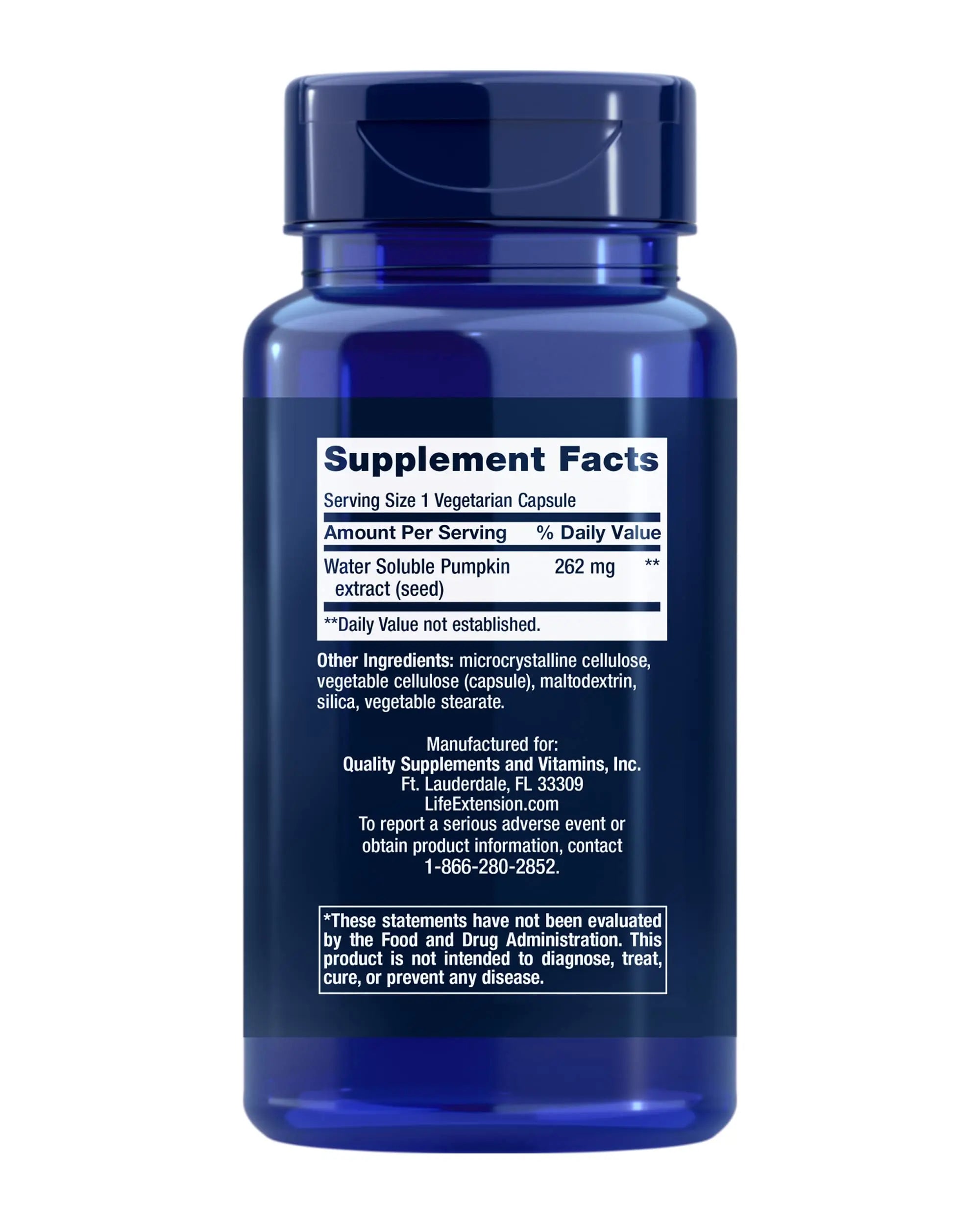 Life Extension Water-Soluble Pumpkin Seed Extract, Promotes Prostate & Urinary Tract Health, Bladder Health Support, Men, Women, Gluten-Free, Non-GMO, Vegetarian, 60 Capsules Life Extension Au supplements
