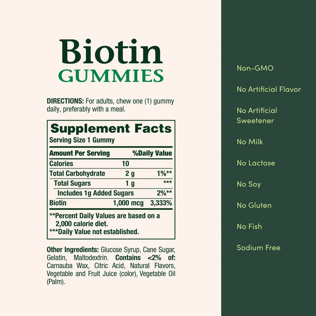 Nature's Bounty Biotin Gummy, Vitamin Supplement, Supports Healthy Hair, Skin, and Nails, Fruit Flavored Gummies, 1000 mcg, 110 Count Nature's Bounty Au supplements