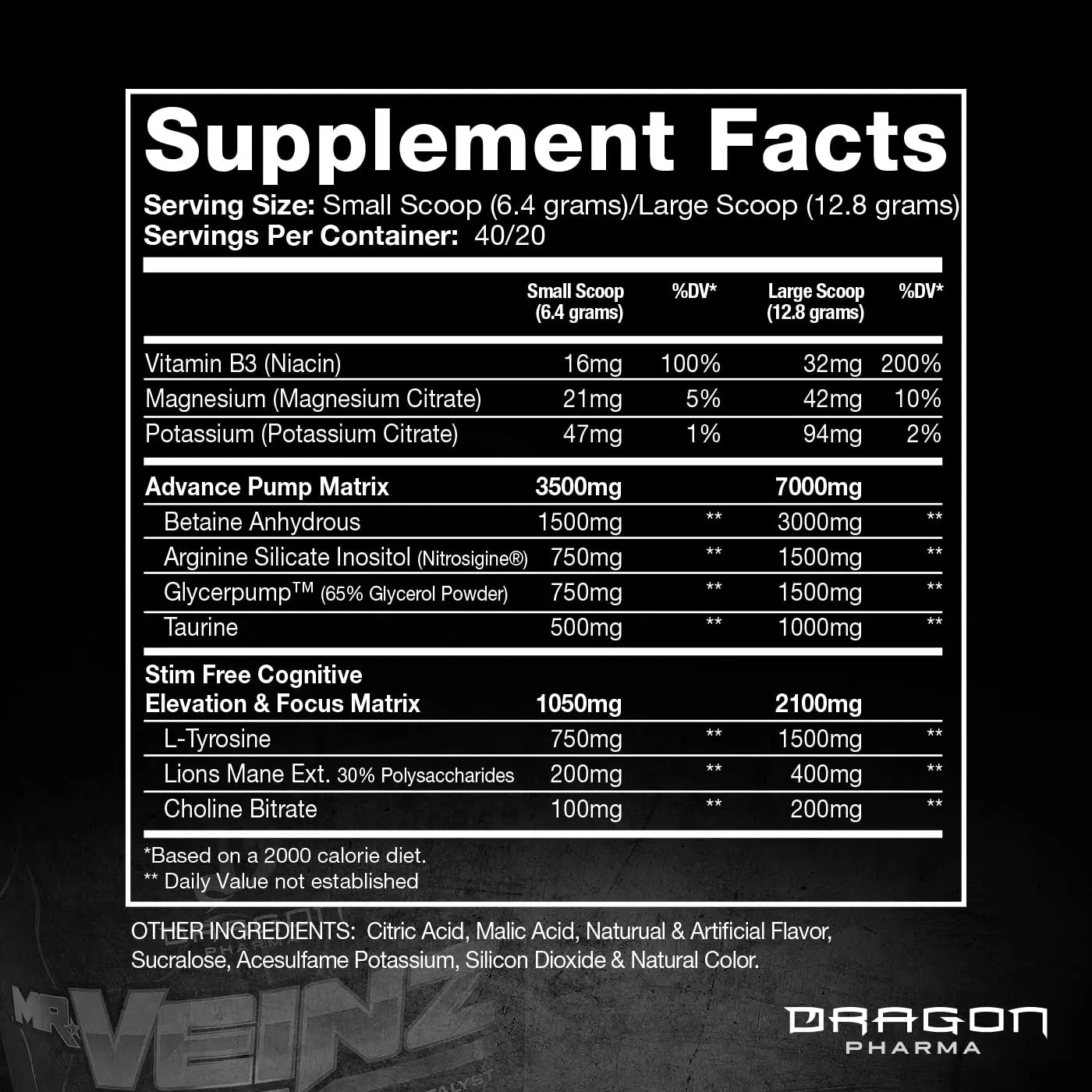 DRAGON PHARMA Mr. Veinz Stim Free Pre-Workout, Extreme Pump & Nootropic Catalyst DRAGON PHARMA Au supplements