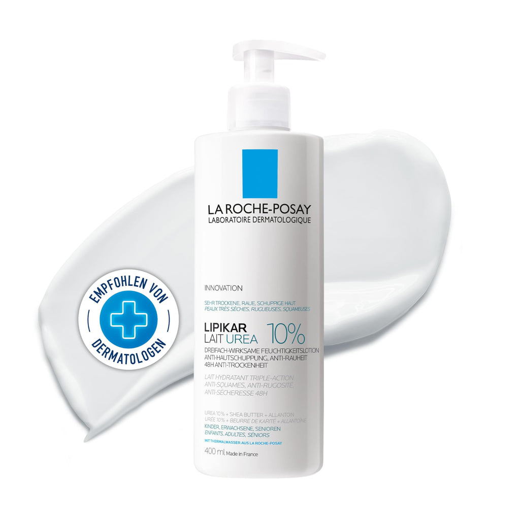 La Roche-Posay Lipikar Urea 10% Roughness Smoothing Lotion, Body Lotion For Dry Skin With 10% Urea + Shea Butter + Allantoin