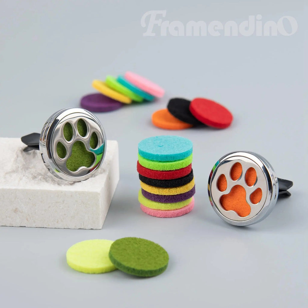 Framendino, 2 Pack Dog Paw Print Locket for Essential Oil Diffuser with 20 Felt Refill Pads Framendino Au supplements