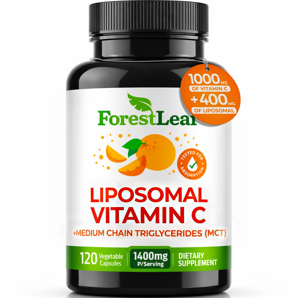 ForestLeaf Liposomal Vitamin C 1400mg Capsules | High Dose Vitamin C Liposomal Supplement w Coconut Oil Fatty Acids | Fast Absorption | Immune Support,
