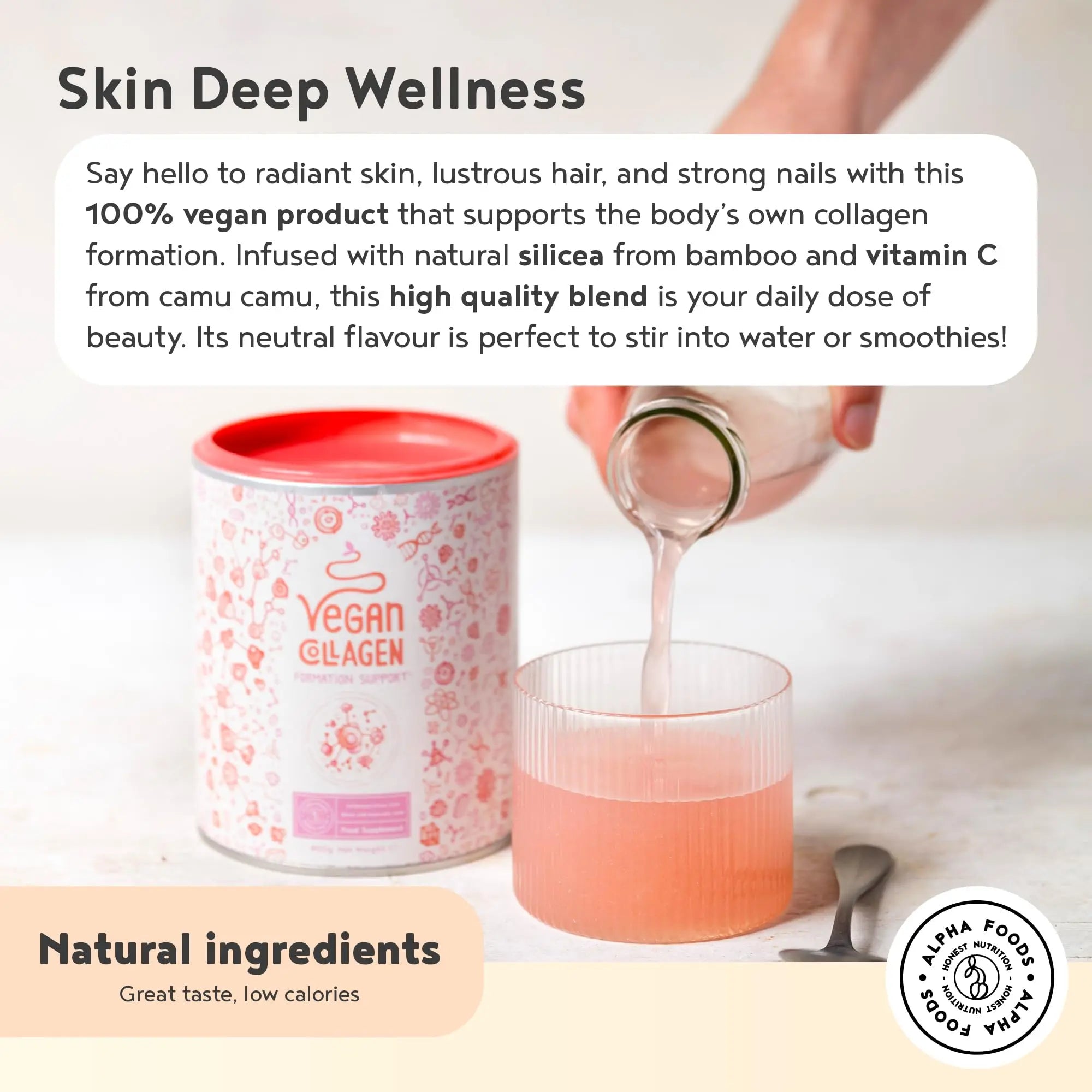 Vegan Collagen Powder with Hyaluronic Acid - Unflavoured 400g Powder Alpha Foods Au supplements