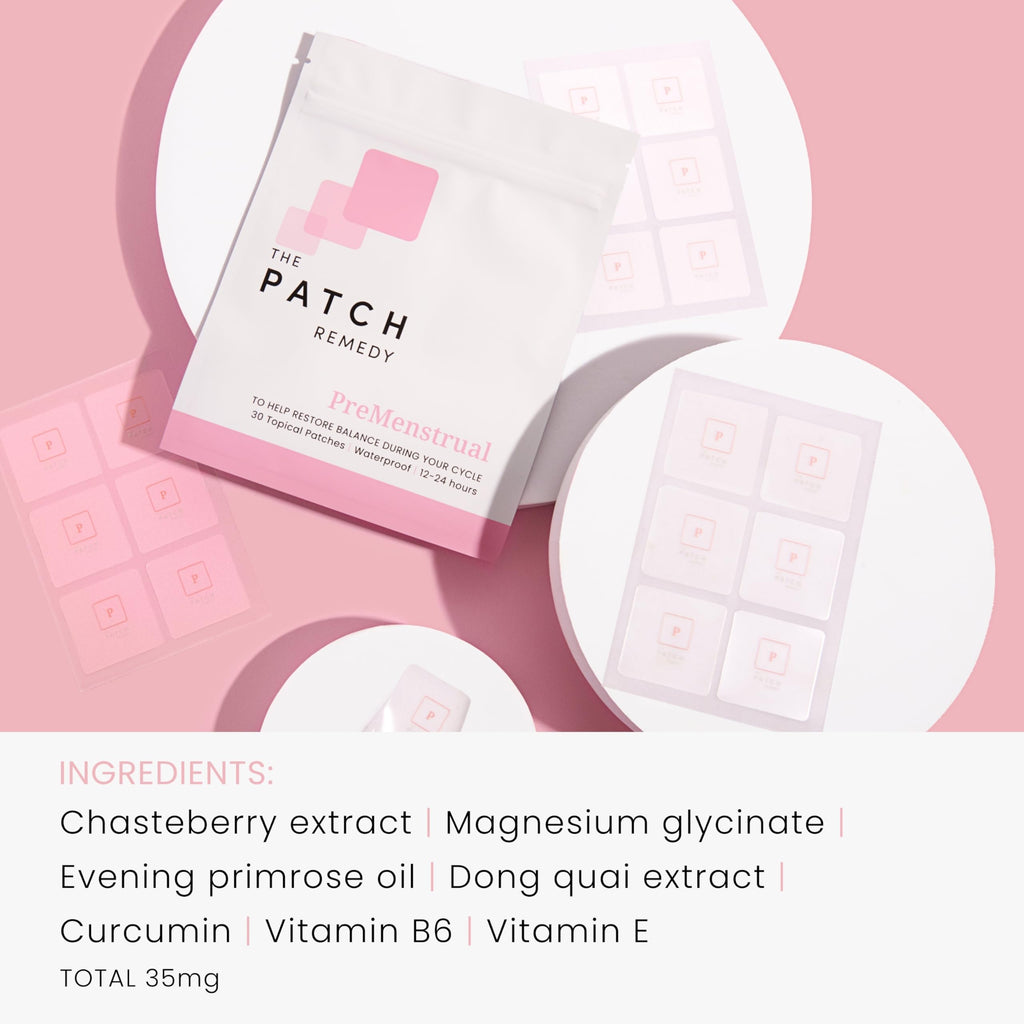 The Patch Remedy Period Patch & Iron Patches Kit - 30 PMS Menstrual Patches for Women with Vitex Chasteberry, Magnesium, Evening Primrose Oil, Dong Quai Extract, Curcumin, Vitamin B6 & E, Iron The Patch Remedy Au supplements