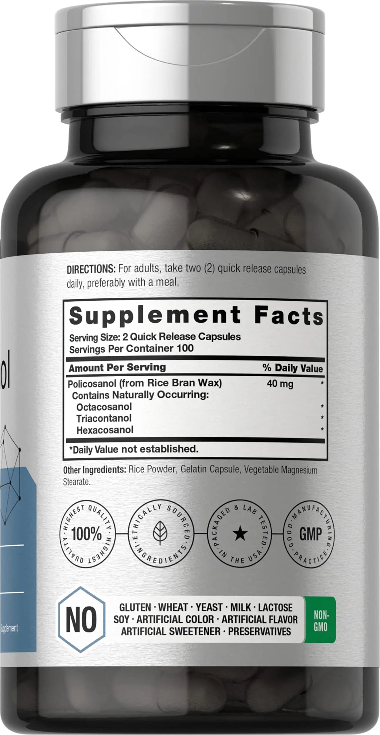 Policosanol 40mg | 200 Capsules | Non-GMO and Gluten Free | by Horbaach Horbäach Au supplements