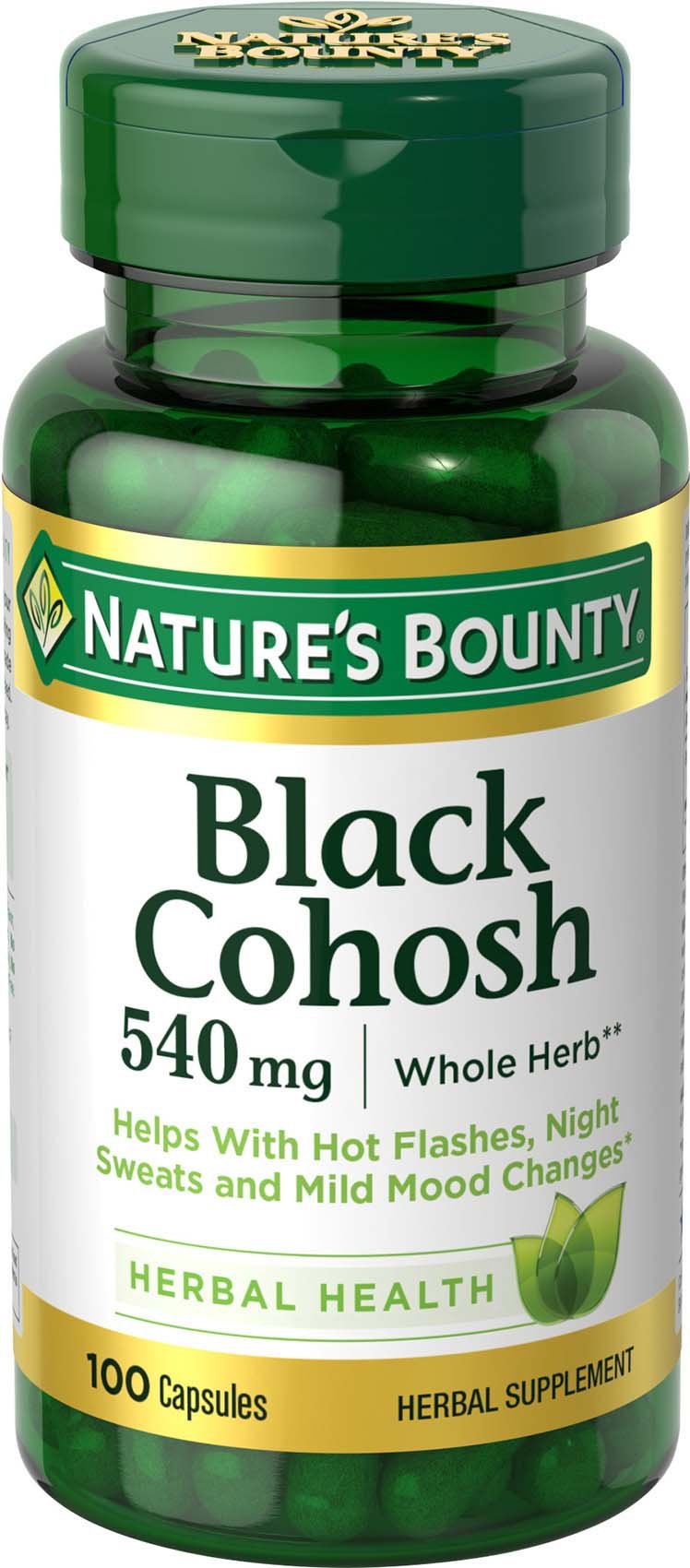 Nature's Bounty Black Cohosh Root Pills and Herbal Health Supplement, Natural Menopausal Support, 540 mg, 100 Capsules Nature's Bounty Au supplements