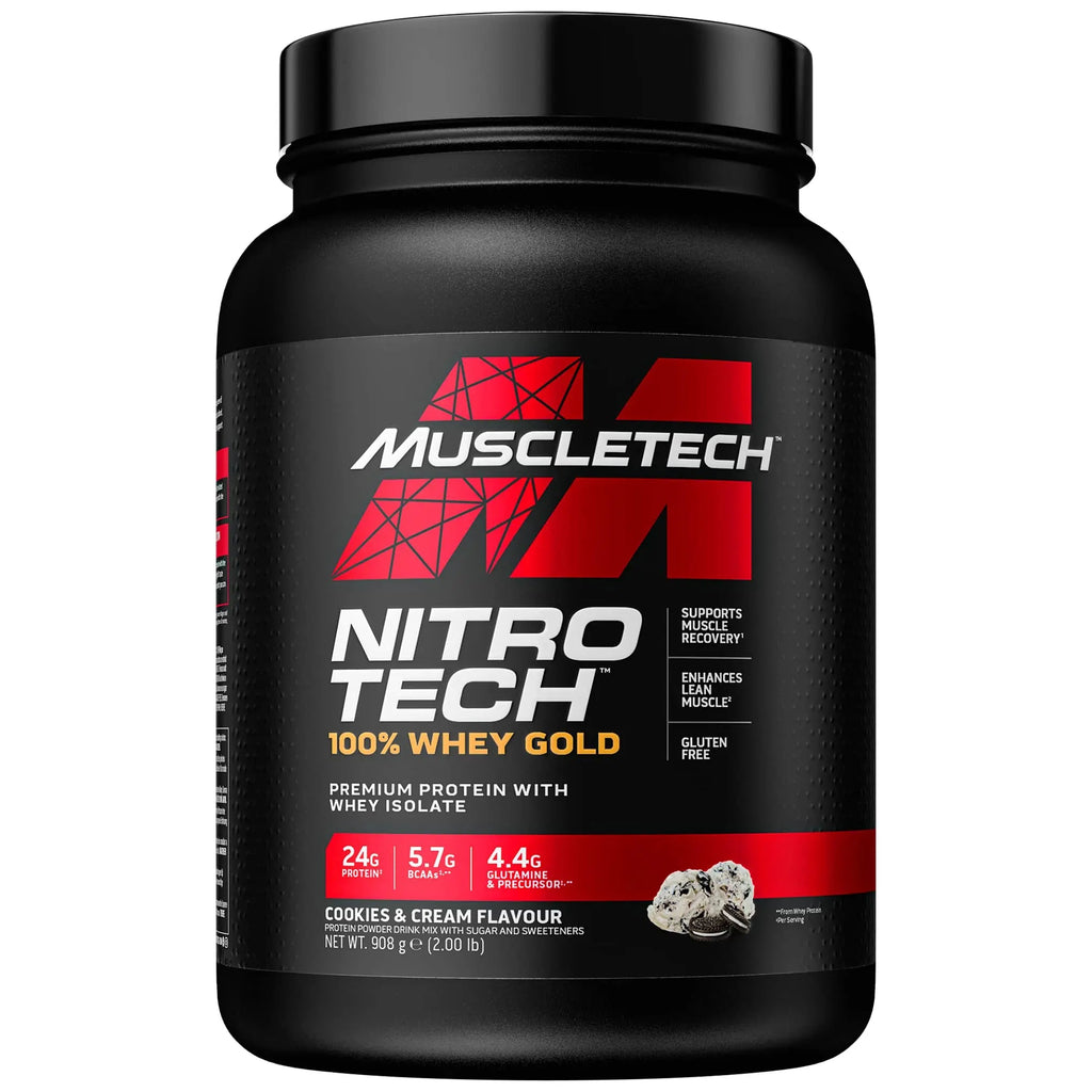 MuscleTech NitroTech 100% Whey Gold Protein Powder, Build Muscle Mass, Whey Isolate Protein Powder Muscletech Au supplements