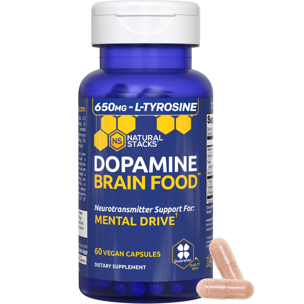 NATURAL STACKS Dopamine Brain Food + Magtech Magnesium Bundle - Chelated Magnesium Complex - Supports Brain Health & Mental Drive* - 150 Total Capsules NATURAL STACKS Au supplements