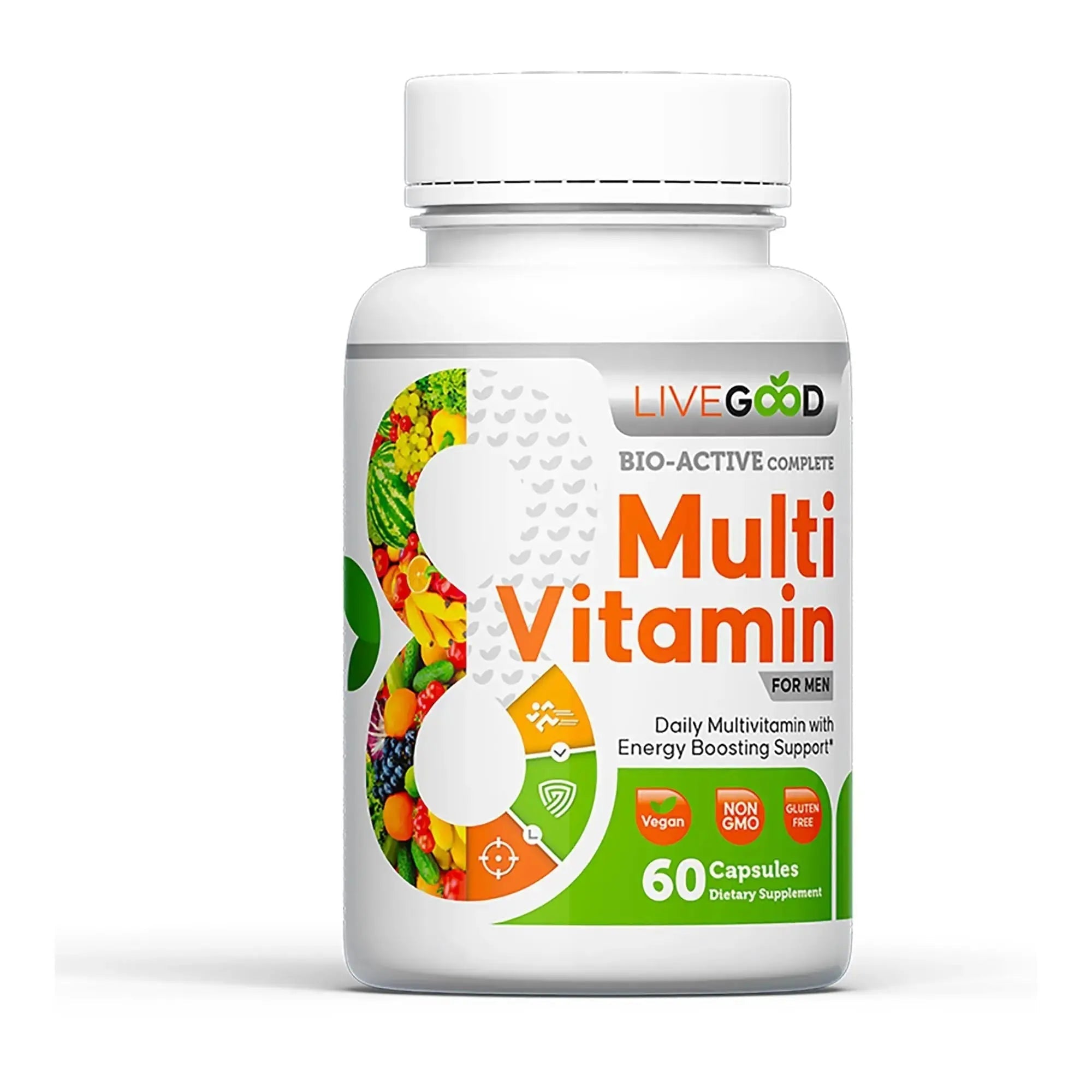 LiveGood Bio-Active Complete Multivitamin for Men, Daily Men’s Multi with 24 Essential Vitamins and Minerals for Energy, Immunity LIVEGOOD Au supplements