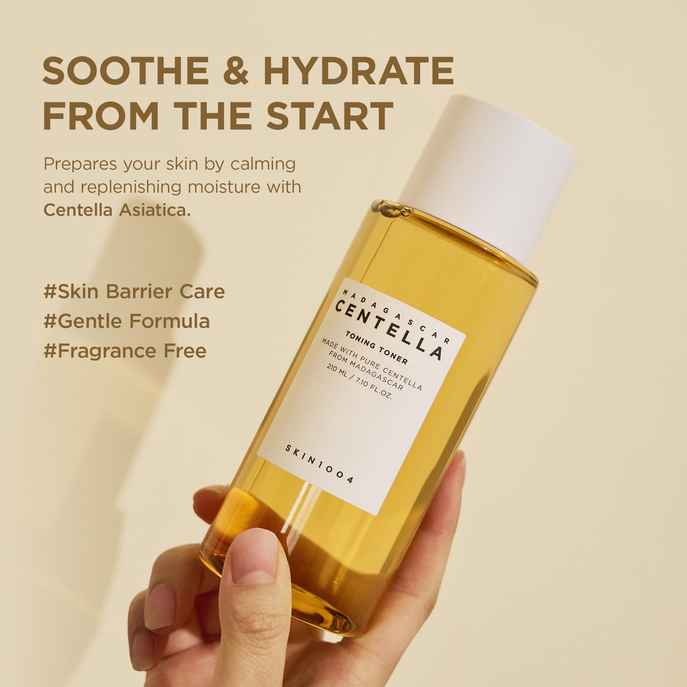SKIN1004 Centella Toning Toner 7.10 fl.oz, 210ml, Korean Face Toner with Madagascar Centella Asiatica & Hyaluronic Acid for Hydrating