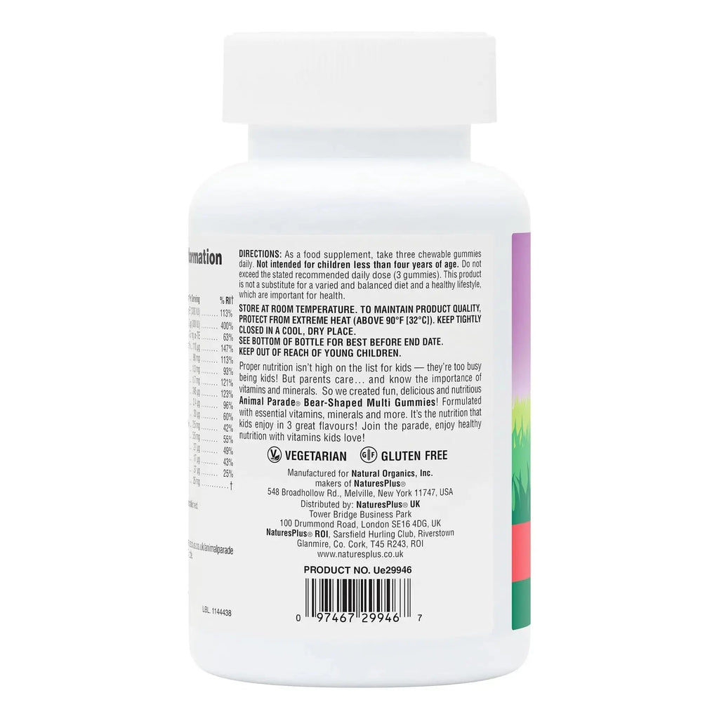 NaturesPlus Animal Parade Multivitamin Children's Gummies - 90 Count - Assorted Cherry, Grape & Orange Flavors NaturesPlus Au supplements
