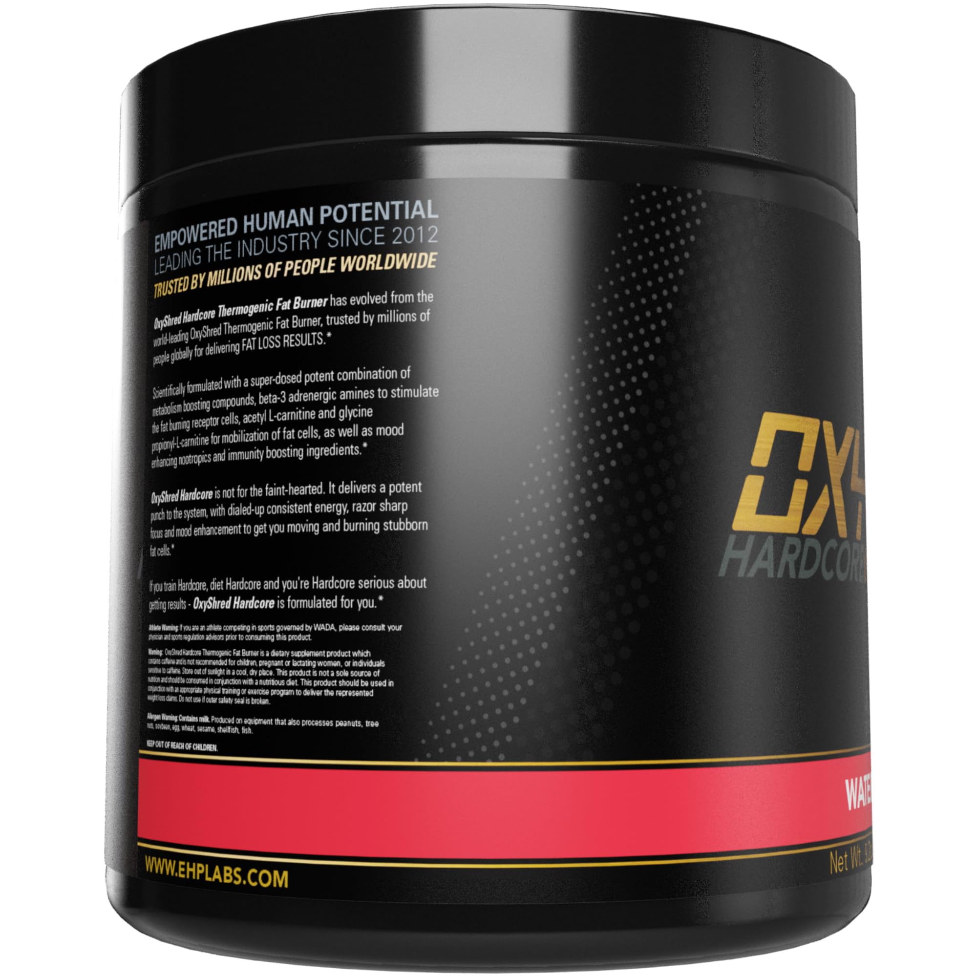 EHP Labs OxyShred Hardcore Super Dosed Pre Workout Powder - Preworkout Powder with L Glutamine & Acetyl L Carnitine, Energy Boost Drink - 275mg of Caffeine