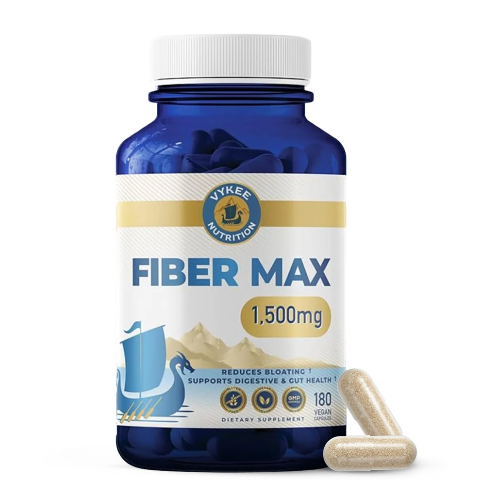 Vykee Nutrition Advanced Fiber Complex – Psyllium Husk, Aloe Vera, Chia & Flax Seed | Vegan, Non-GMO | Supports Digestive Health, Regularity & Gut Wellness | 180 Capsules