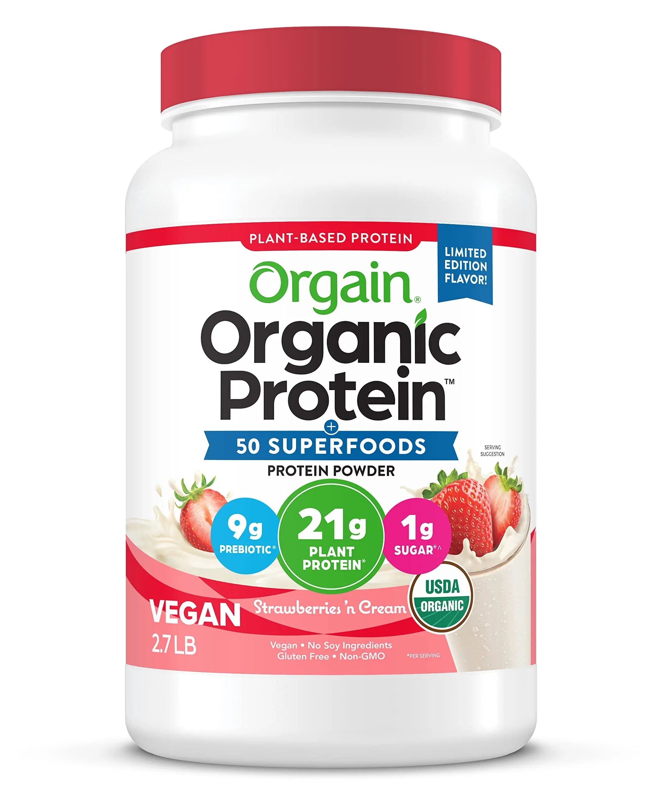 Orgain Organic Vegan Protein Powder + 50 Superfoods, Strawberries and Cream Orgain Au supplements