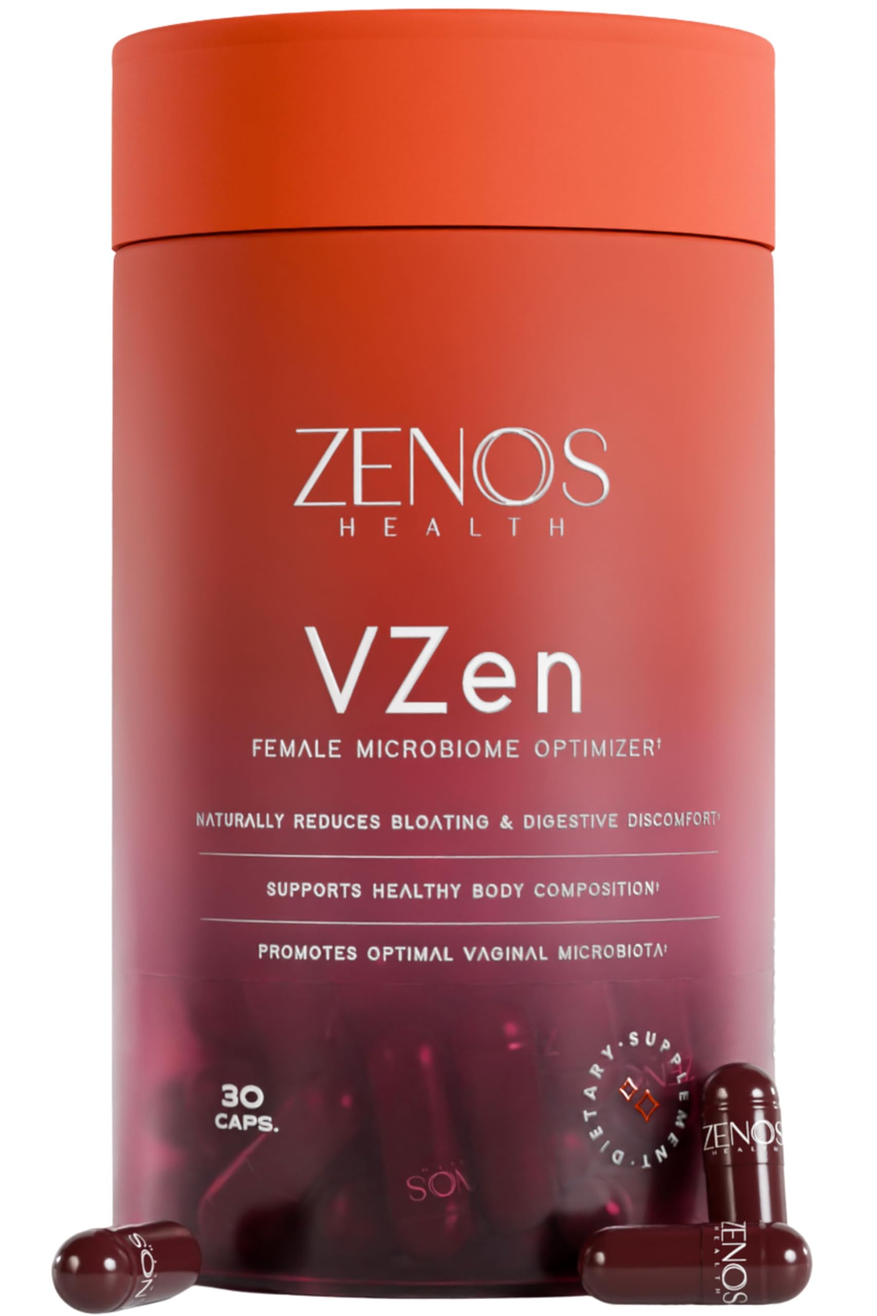 Zenos Health VZen Vaginal Probiotics for Women – Probiotics and Prebiotics for Digestive Health & Bloating Relief for Women – Improve Gut Health, Urinary Tract & Daily Wellness - Made in USA, 30 Caps Zenos Health Au supplements