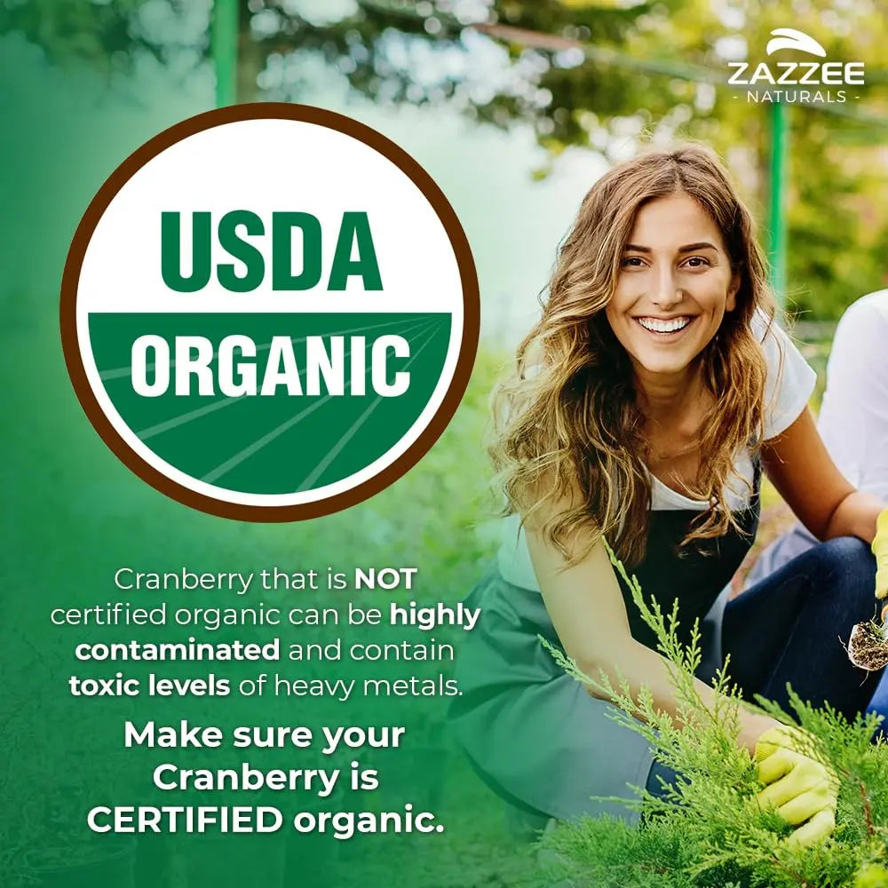 Zazzee USDA Organic Cranberry 25:1 Extract, 12,500 mg Strength, 100 Vegan Capsules Zazzee Au supplements