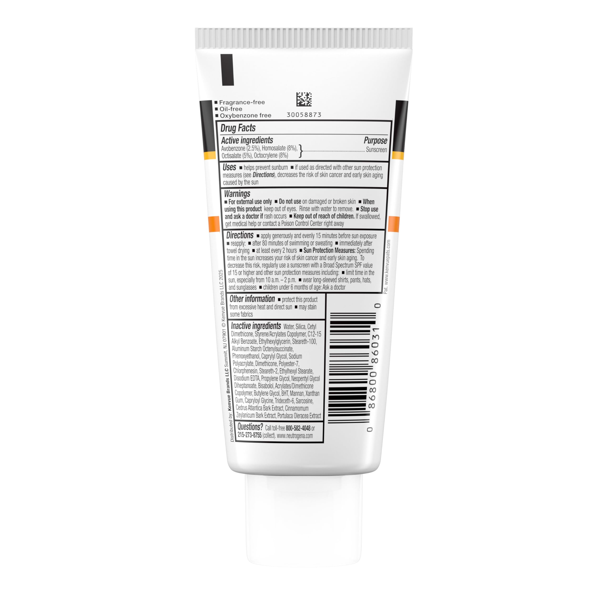 Neutrogena Clear Face Sunscreen for Acne-Prone Skin SPF 30, Broad Spectrum Facial Sunscreen Lotion, Lightweight, Non Comedogenic, Oil-, Fragrance- & Oxybenzone