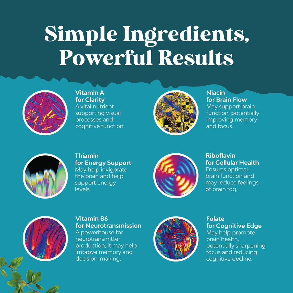 Nootropic Brain Supplement for Memory and Focus Enhancement - Vitamins for Mental Health & Clarity with VIT A, B6, Riboflavin, Niacin, Thiamin & Folate - Cognitive Complex for Mind Vitality - 60 Ct Natures Craft Au supplements