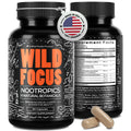 Wild Focus Brain Supplements | Caffeine-Free, Plant-Based Botanicals | Lions Mane, Ginkgo Biloba, Bacopa Monnieri, Lemon Balm | 100% Natural Nootropic | 60 caps Wild Foods Au supplements