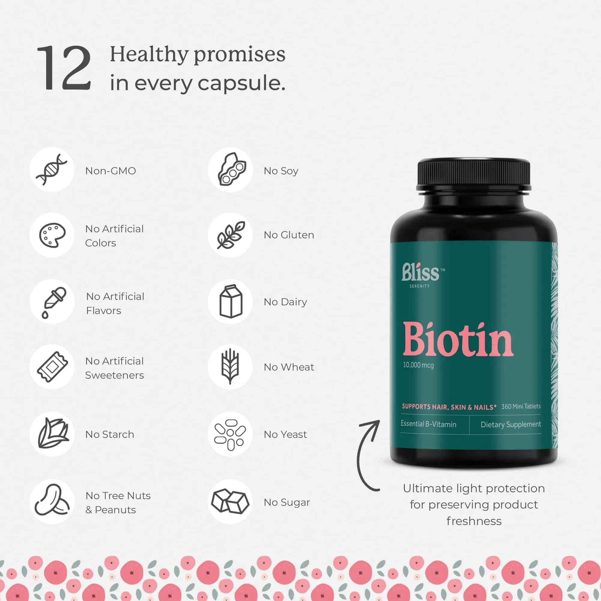 Bliss Serenity Biotin 10000mcg - Max Strength Biotin Supplement - Hair Skin and Nails Vitamins Bliss Serenity Au supplements