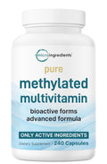 Micro Ingredients Pure Methylated Multivitamin, 240 Capsules | 19-in-1 Formula with Vitamins C, D, B12, Folate, Magnesium