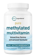Micro Ingredients Pure Methylated Multivitamin, 240 Capsules | 19-in-1 Formula with Vitamins C, D, B12, Folate, Magnesium, Zinc & More | Micro Ingredients Au supplements