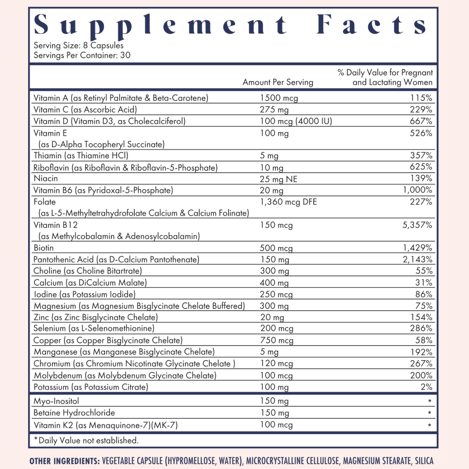 FullWell Women's Prenatal Multivitamin - Healthy Pregnancy Support - Contains Choline & Folate - Supports Fetal Growth