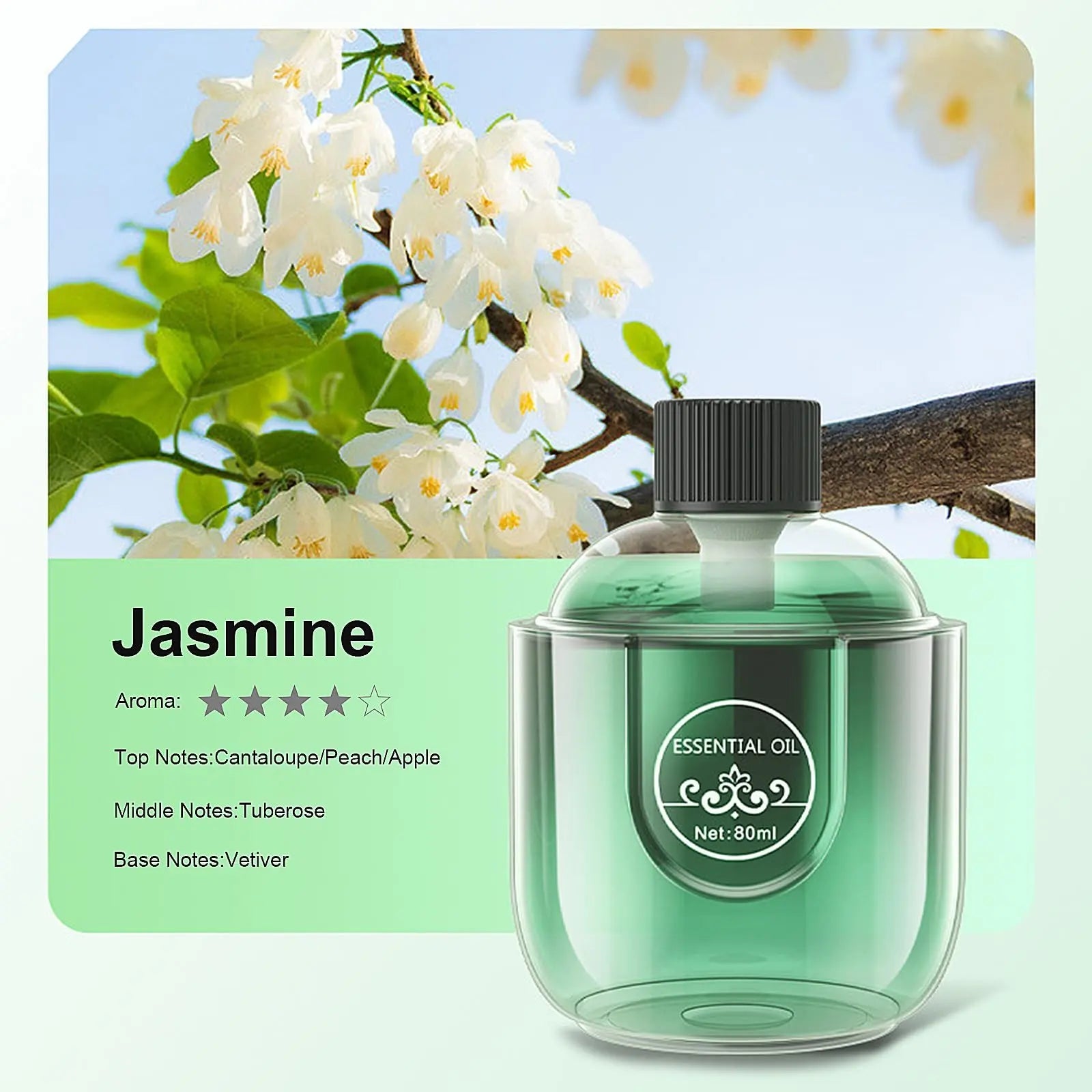 80ml Jasmine Diffuser Liquid Refill, Long Lasting 2.7 oz Oil Refill for Diffuser DIUFJAG Au supplements