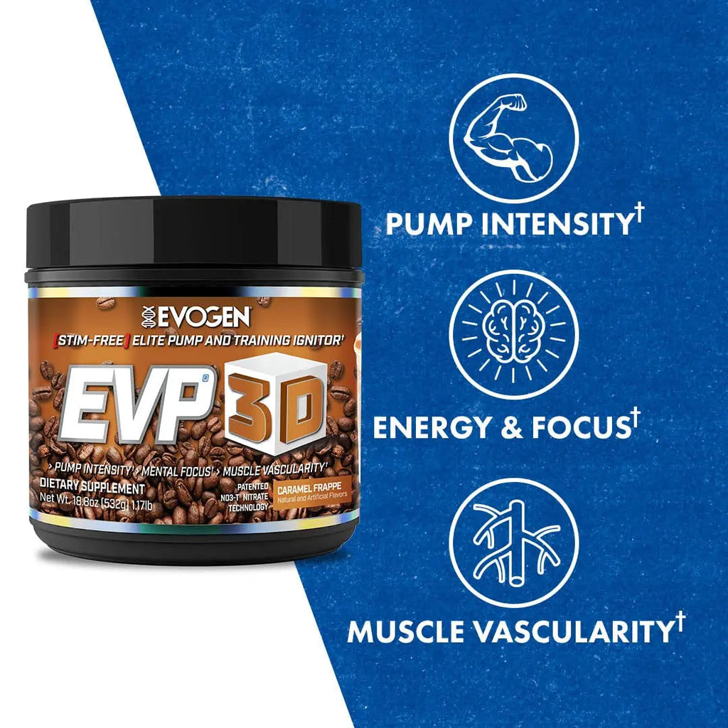 Evogen EVP 3D Caramel Frappe | Xtreme Stimulant Free Pre-Workout Powder, Arginine Nitrate Evogen Au supplements