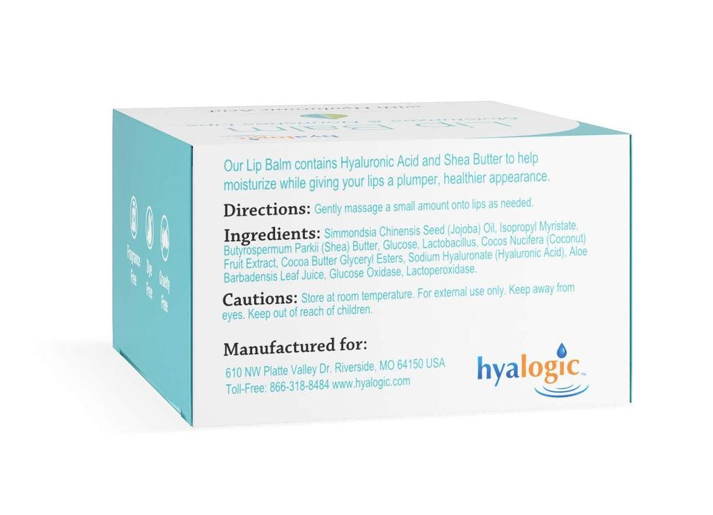 Hyalogic Episilk Hydrating Lip Balm w/Hyaluronic Acid | Dry Lips | Natural Moisturizing Lip Balm
