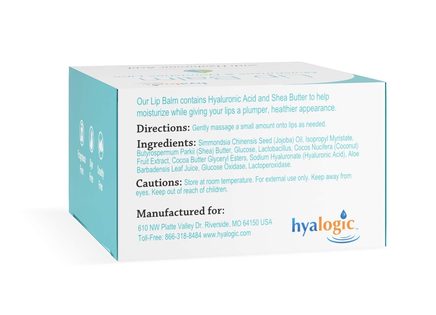 Hyalogic Episilk Hydrating Lip Balm w/Hyaluronic Acid | Dry Lips | Natural Moisturizing Lip Balm