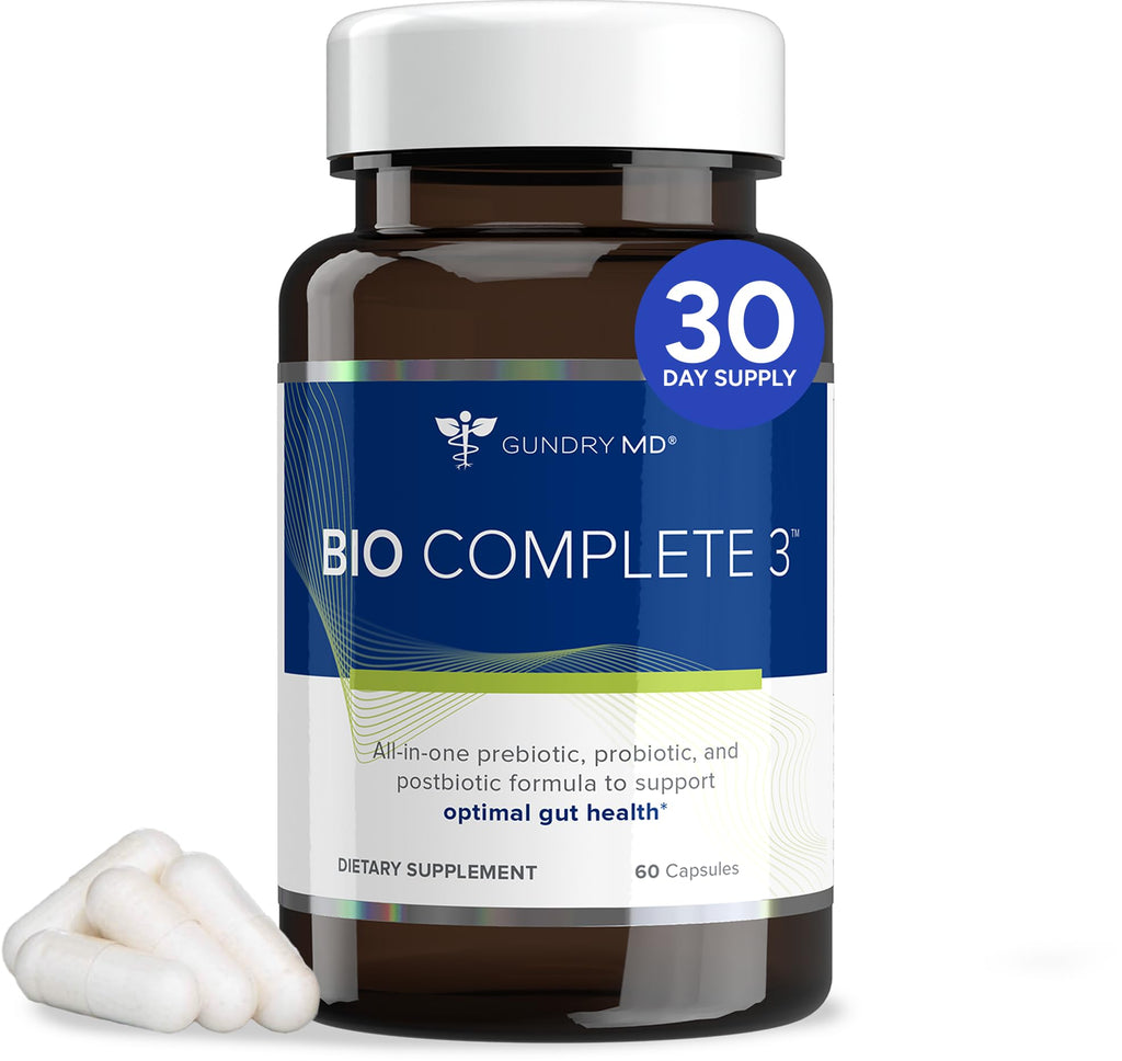 Gundry MD® Bio Complete 3, 3-in-1 Probiotics for Gut Health, Probiotic Supplements for Digestion, Supplement Supporting Bloating, Gas, Food Cravings