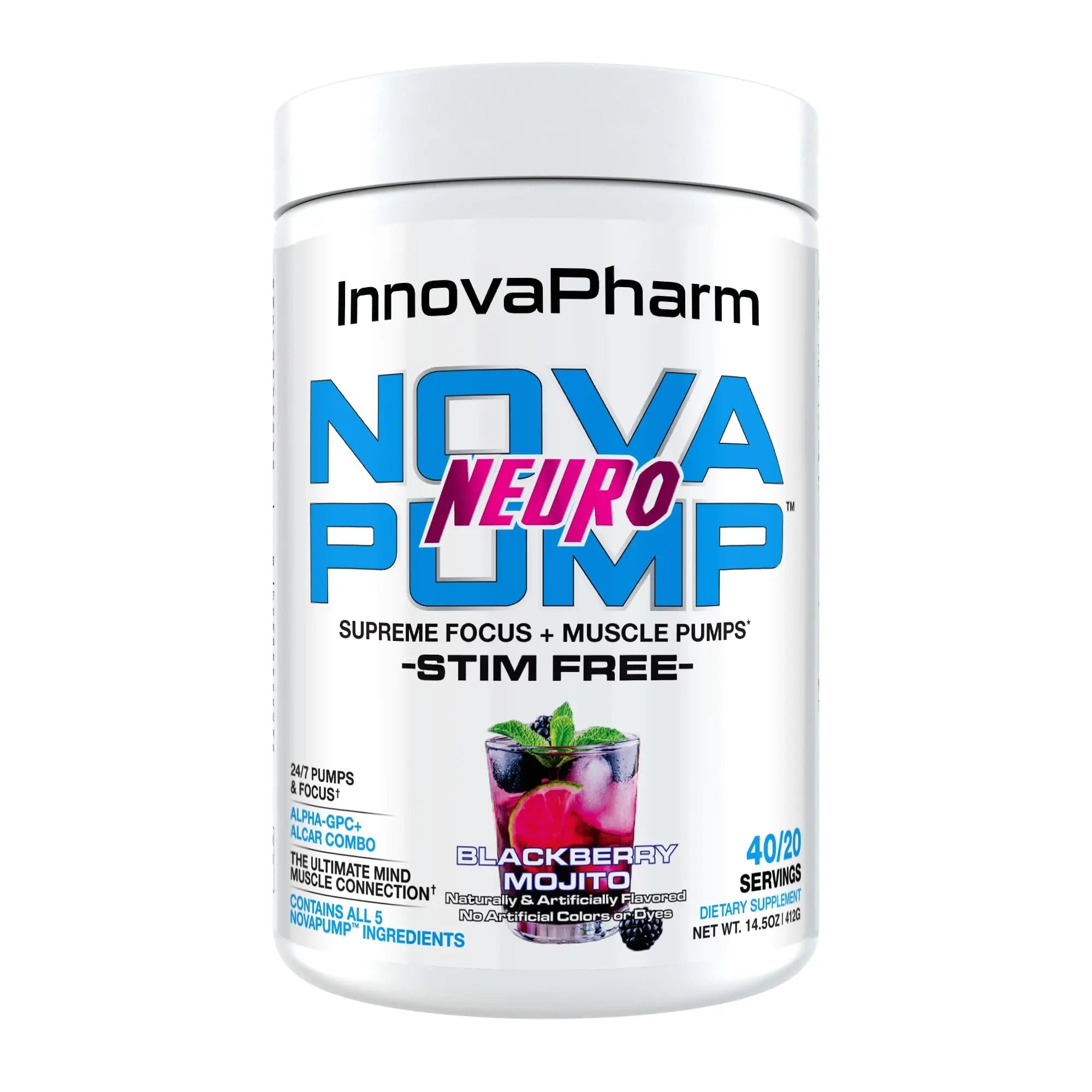 InnovaPharm NOVAPUMP Neuro (BlackBerry Mojito) Powder - 14.5 Ounces InnovaPharm Au supplements