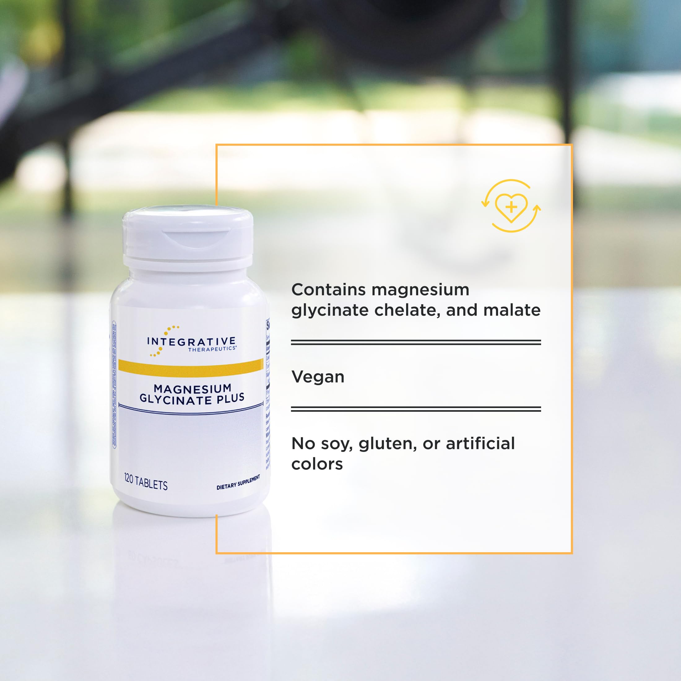 Integrative Therapeutics Magnesium Glycinate Plus - Brain Function Support Supplement for Adults* - Supports Heart and Muscular Function* - Dairy-Free & Gluten-Free - 120 Count (60 Servings) Integrative Therapeutics Au supplements