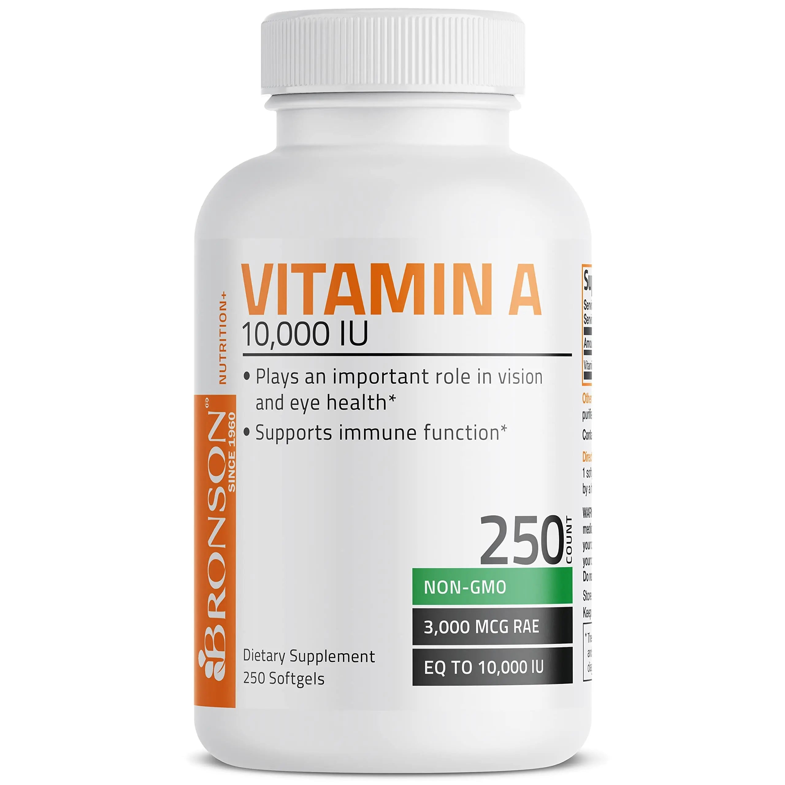 Bronson Vitamin A 10,000 IU Premium Non-GMO Formula Supports Healthy Vision Bronson Au supplements