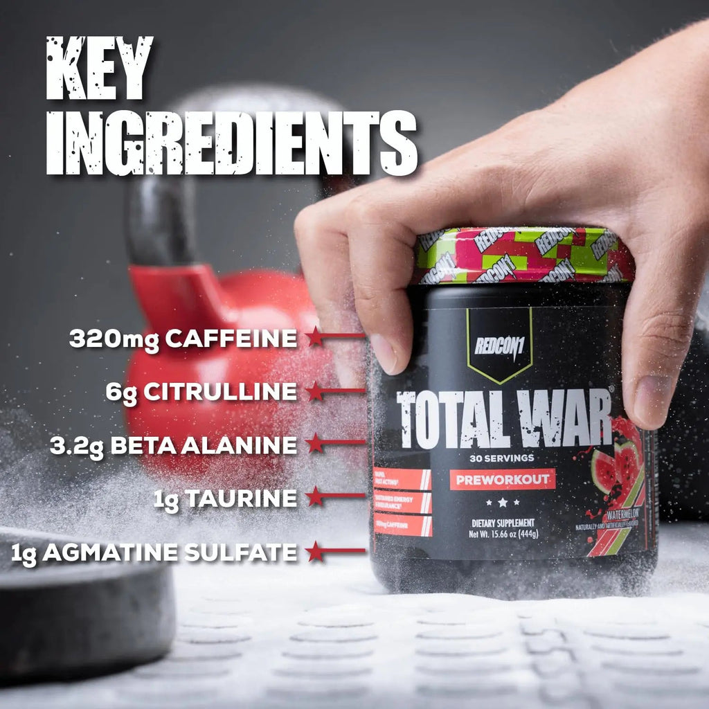 REDCON1 Total War Pre Workout Powder, Kiwi Lime - Beta Alanine + Citrulline Malate Keto REDCON1 Au supplements