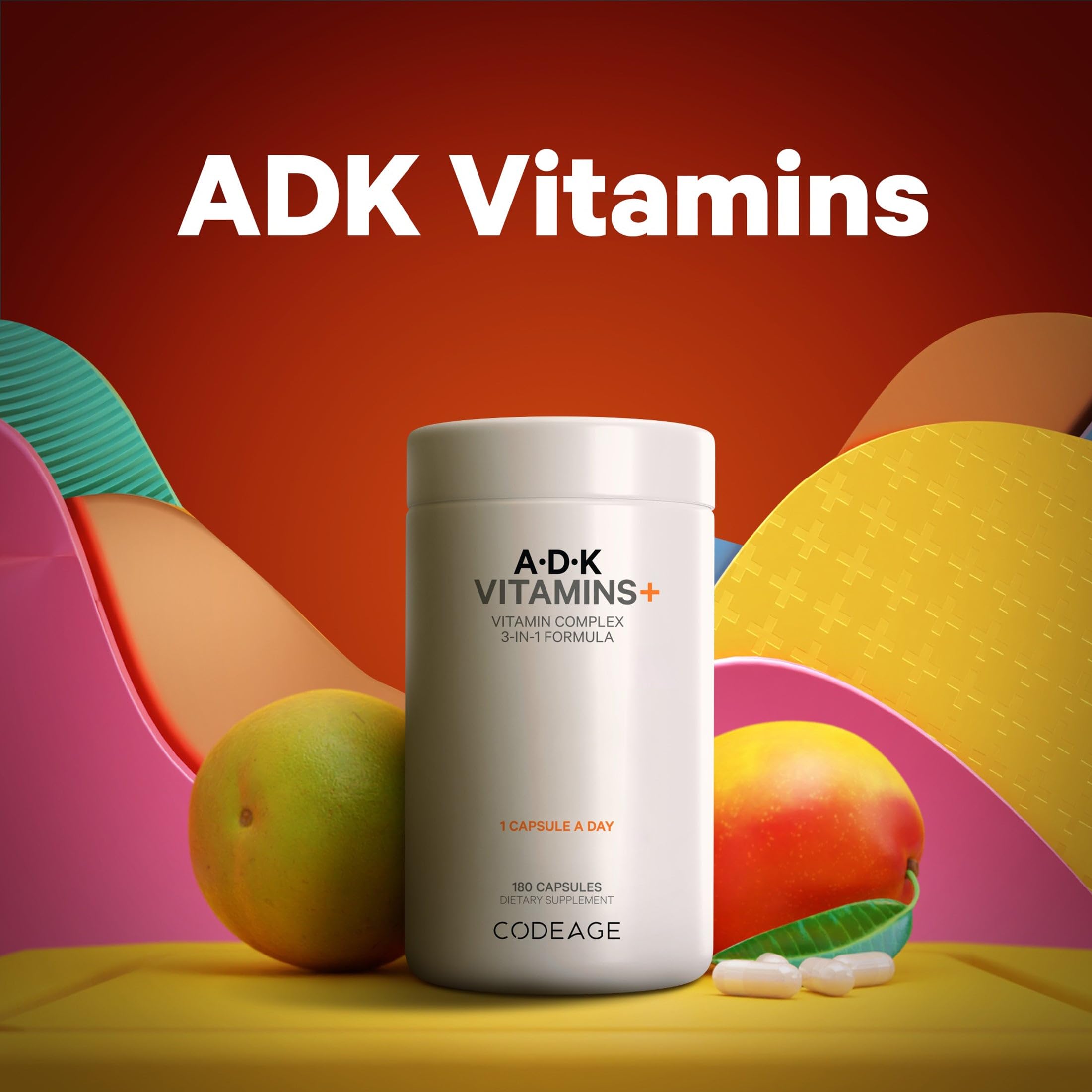 Codeage Daily ADK Vitamin & Probiotic Bundle – Vitamin A Retinyl Palmitate, Vitamin D3 Cholecalciferol, Vitamin K, 50 Billion CFU SBO Probiotic Blend, Non-GMO Codeage Au supplements