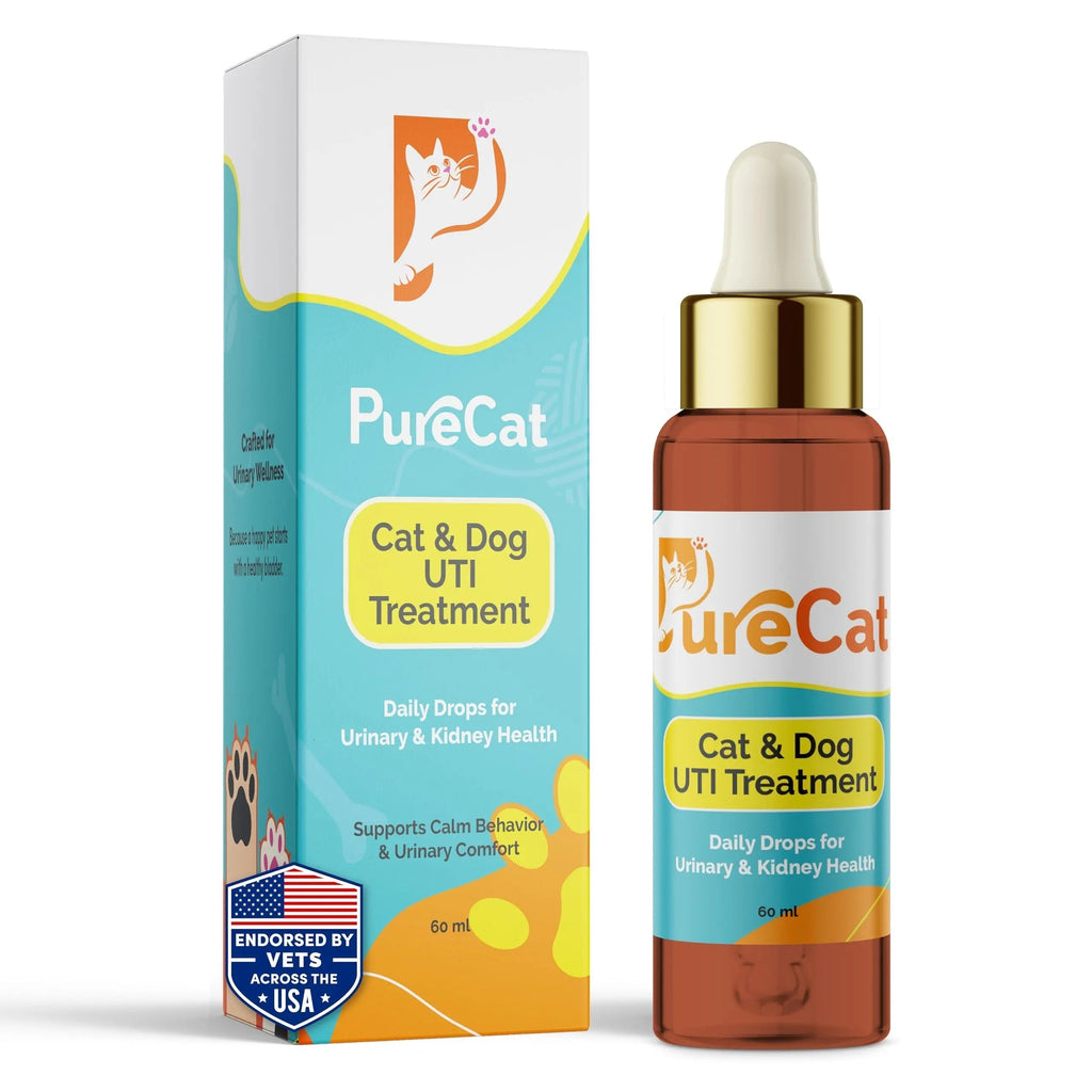 PureCat Urinary Tract Infection Care for Cat & Dog | Calming Urinary Tract & Kidney Support for Pets | Bladder Infection Treatment | UTI Drops | Veterinarian Recommended PureCat Au supplements