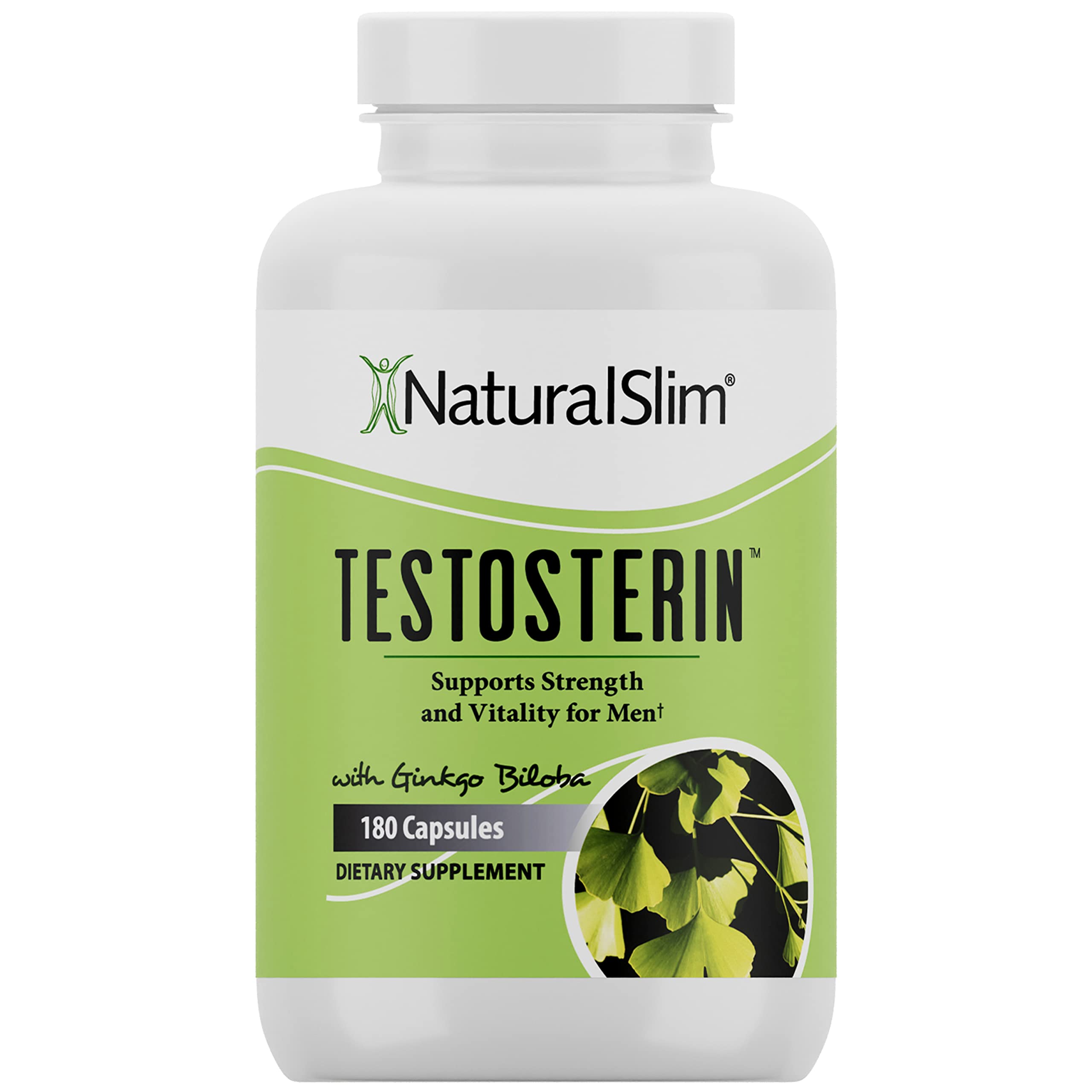 NaturalSlim Natural Booster for Men - Male Enhancing Supplement with Ginkgo Biloba, L Arginine, Zinc, Vitamin B3, & Testofen for Energy, Muscle Builder & Metabolism - 180 Capsules