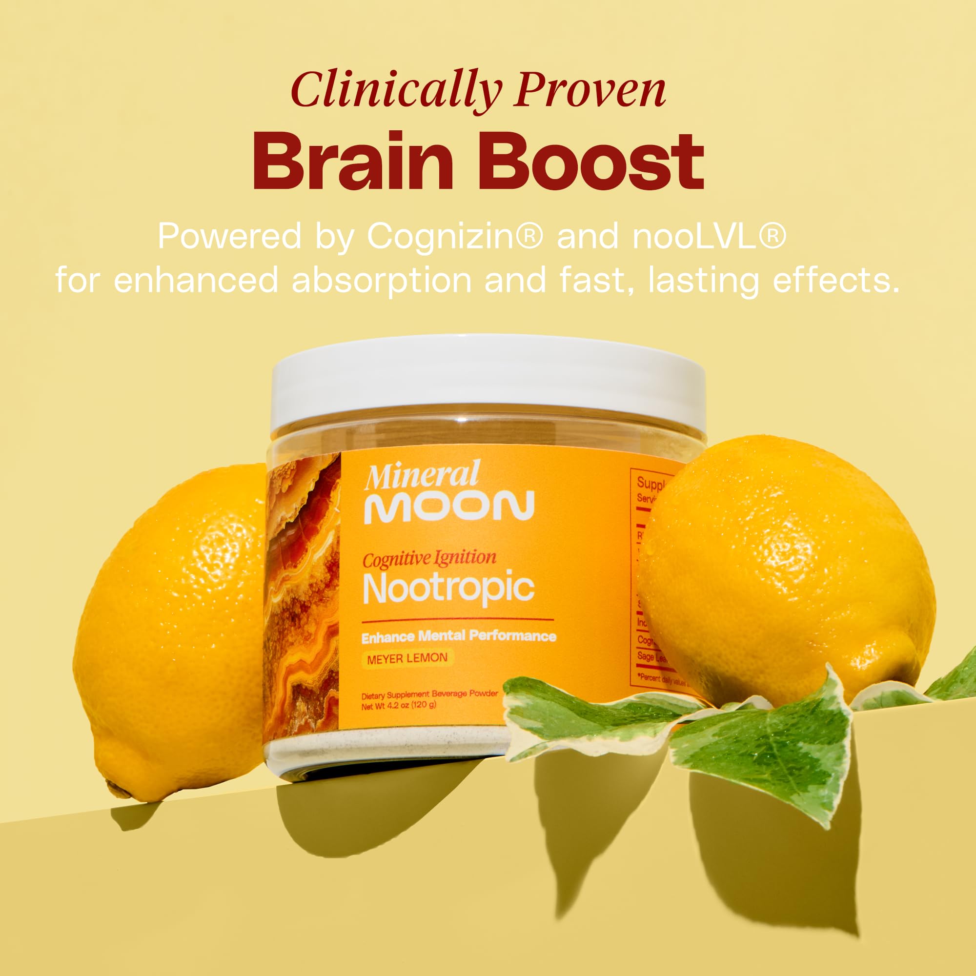 Mineral Moon Premium Cognitive Ignition Nootropic Powder - Brain Supplements For Memory & Focus - Sage Extract, B Vitamins,Cognizine Citicoline& nooLVL - Supports Mental Clarity - No Caffeine or Sugar Mineral Moon Au supplements