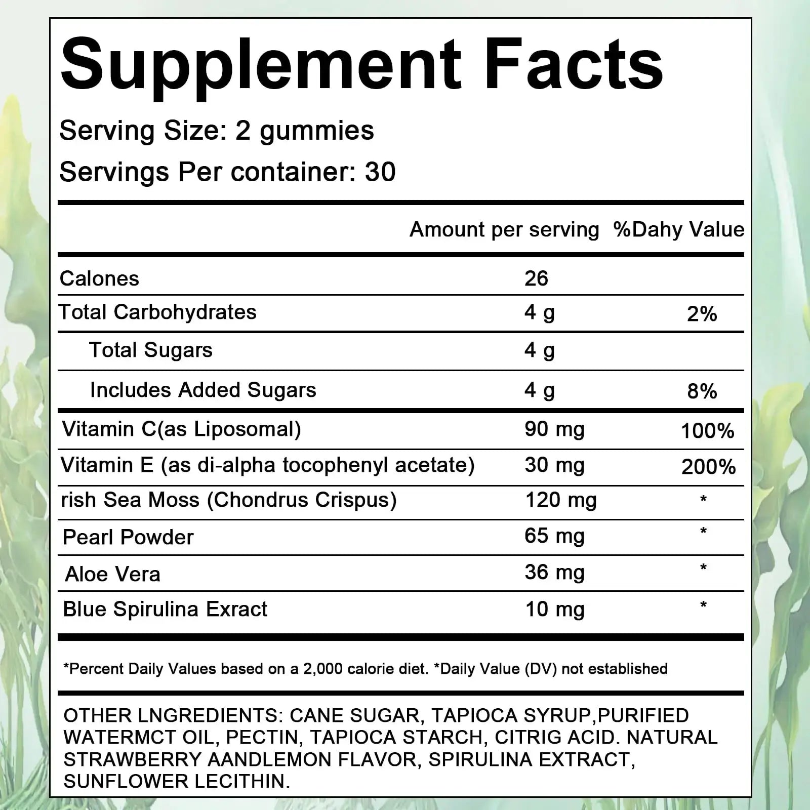 YATIME Hair Loss Gummies,Sea Moss Gummies with Vitamin C, Vitamin E, Aloe Vera, Pearl Powder Support Faster Hair Growth YATIME Au supplements