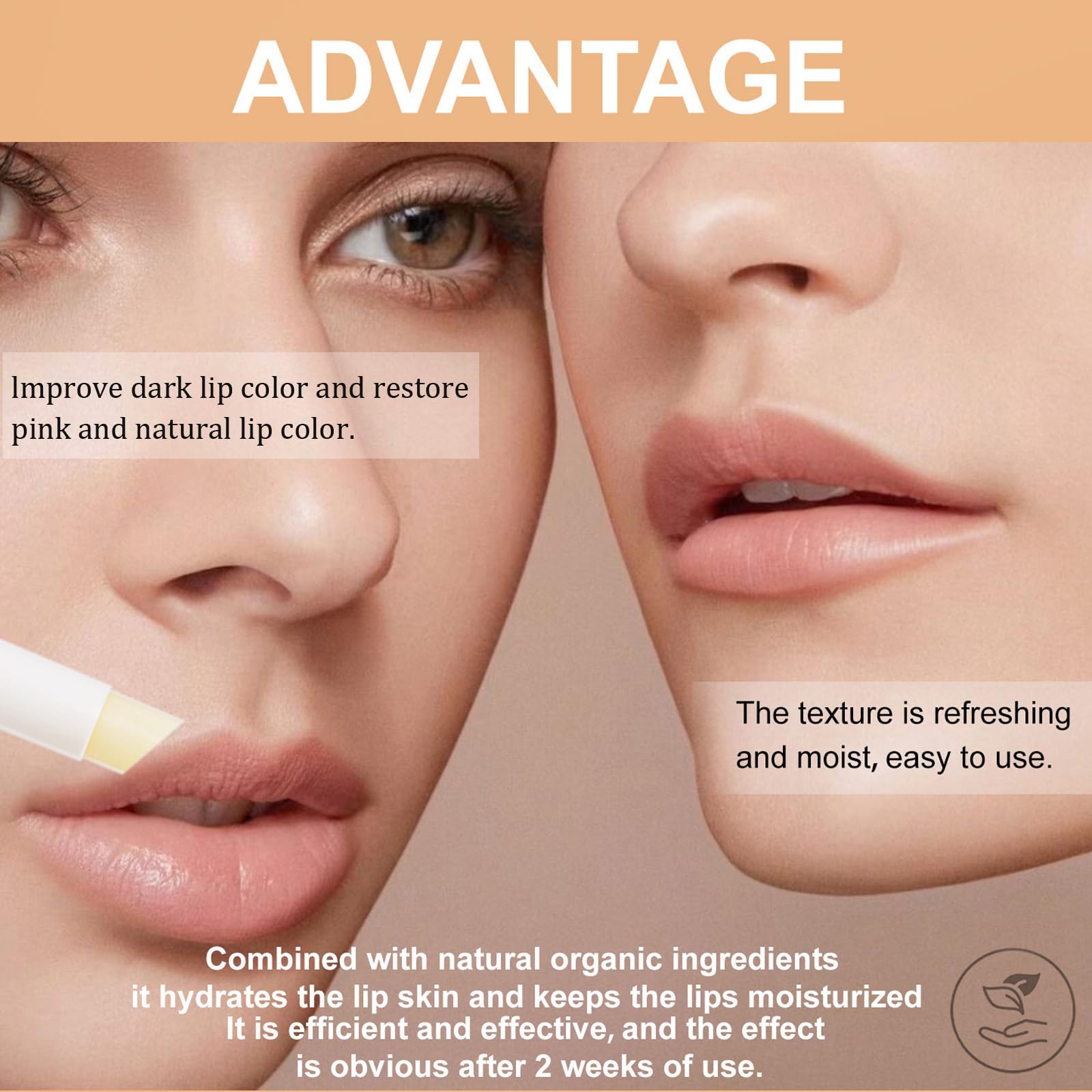 Turmeric Lip Balm for Smokers With Root Oil - Brightening for Dark Lips, Long-Lasting Moisturizer for Dry