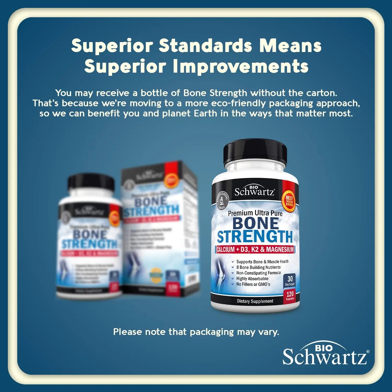 Bone Strength Supplement with Calcium + D3, K2 & Magnesium - Highly Absorbable BioSchwartz Au supplements